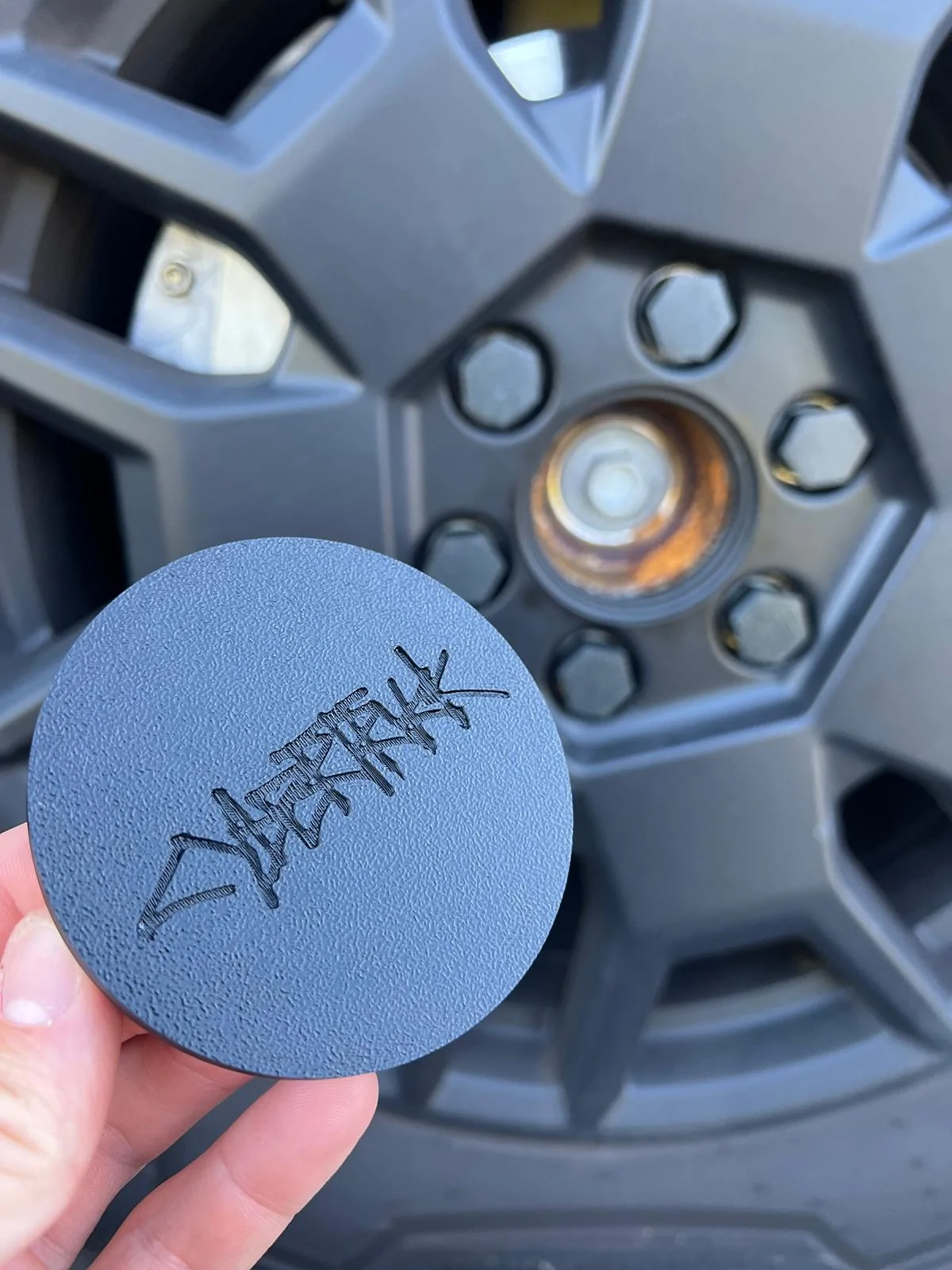 Tesla Cybertruck Center cap size IMG_9310