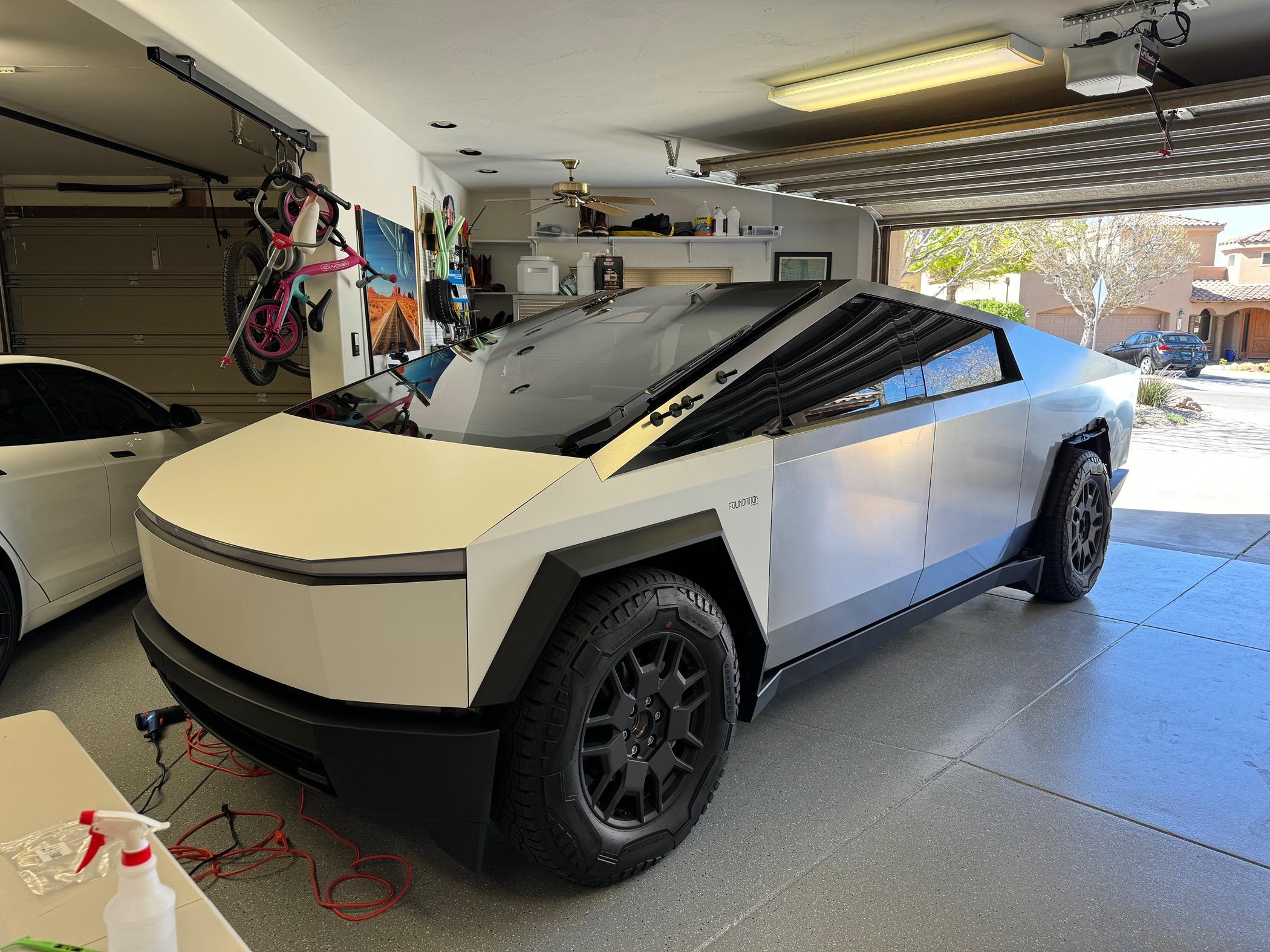 Tesla Cybertruck TSportline Matte White DIY Wrap IMG_3269