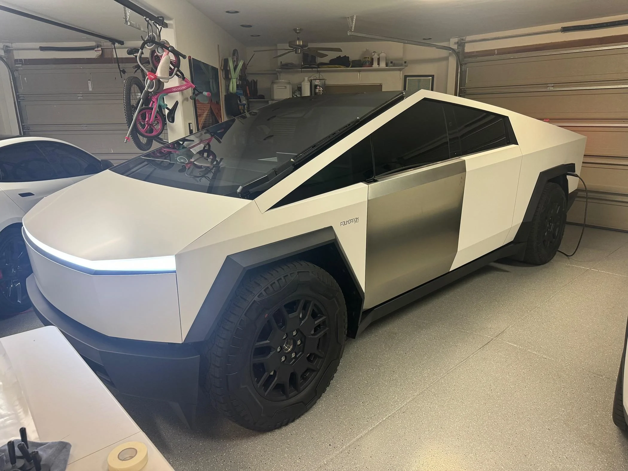 Tesla Cybertruck TSportline Matte White DIY Wrap IMG_3276