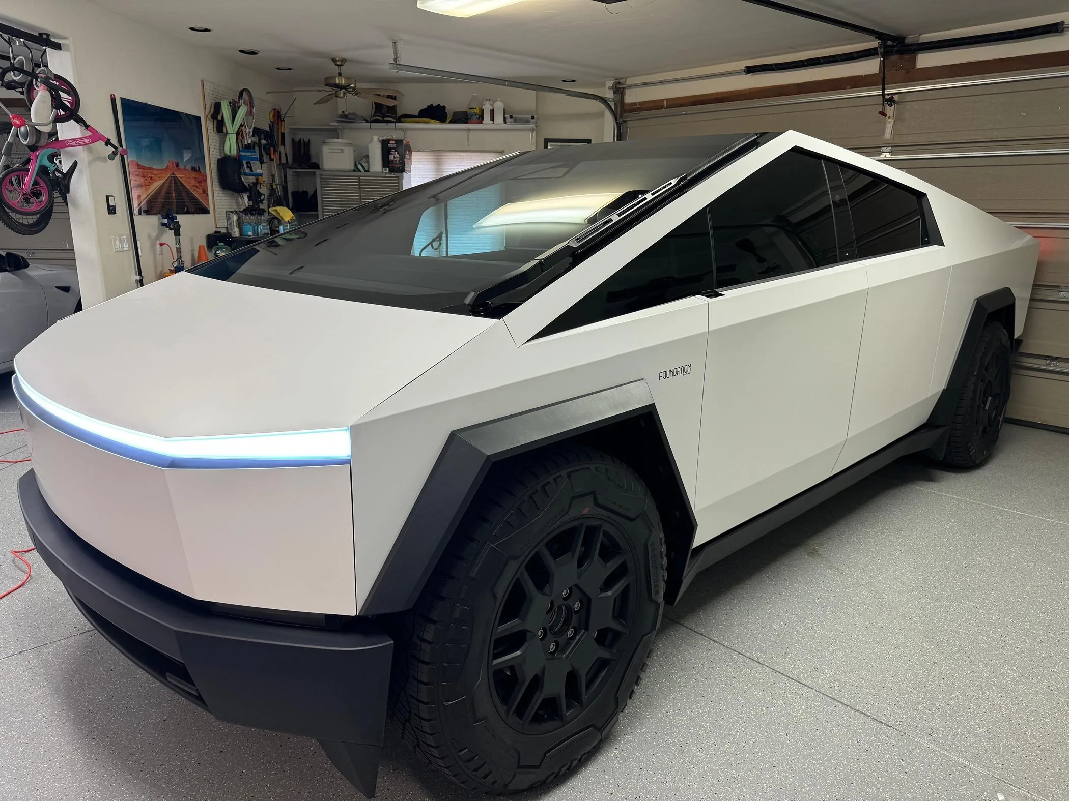 Tesla Cybertruck TSportline Matte White DIY Wrap IMG_3283