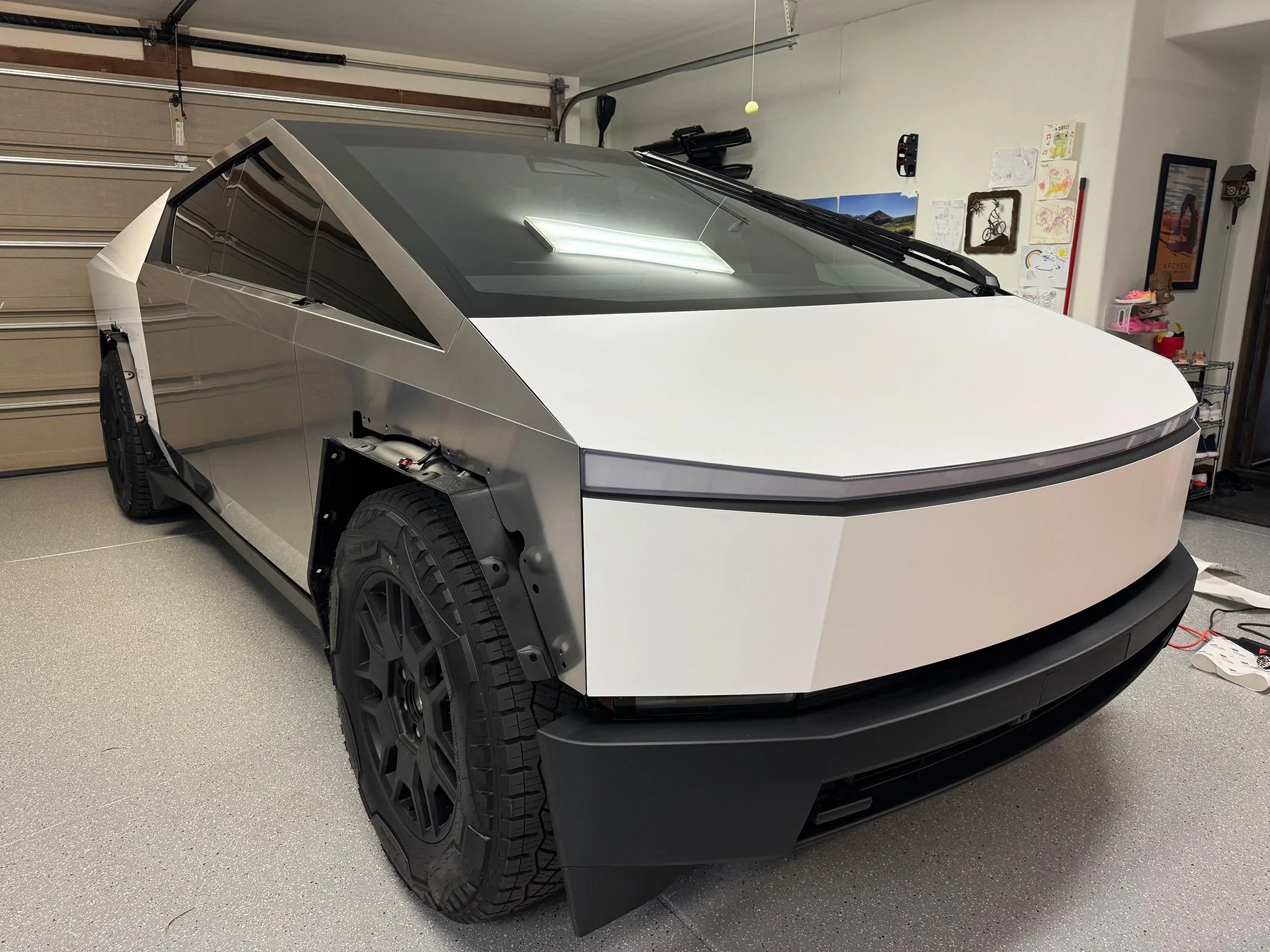 Tesla Cybertruck TSportline Matte White DIY Wrap IMG_3284