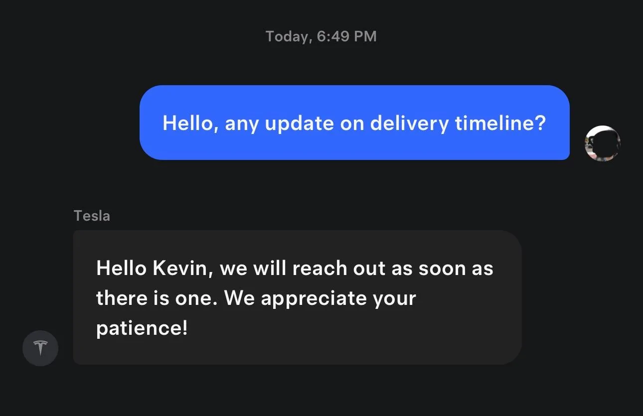 Tesla Cybertruck Cybertruck Delivery Hold Until April 23 -- Tesla Dealership Associate IMG_0140