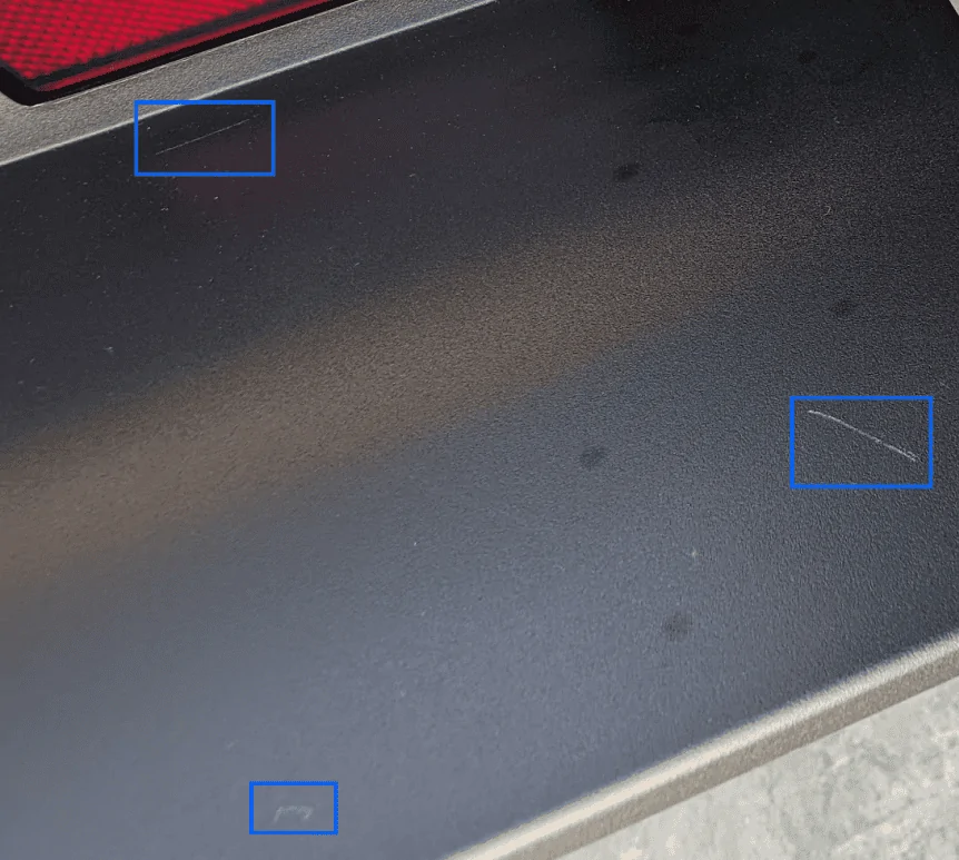 Tesla Cybertruck Second truck with more scratches, scrapes, pitting(?), sounds and other small issues. Alm5IMx1vkhgjI2dhagJVlW7atBtd3sW1druxugbPmBFX-aE-M