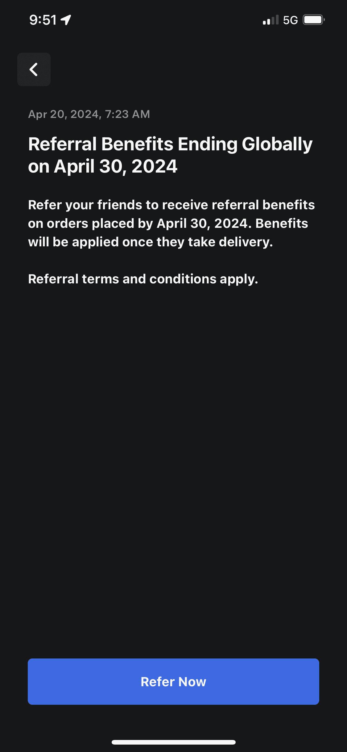 Tesla Cybertruck Get those friends referred ASAP!! Referral Program ends April 30, 2024 IMG_3405