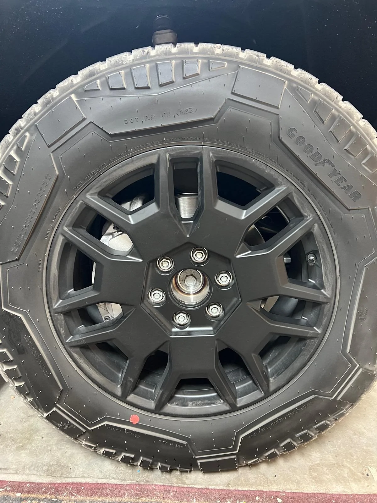 Tesla Cybertruck Wheel Center Caps installed IMG_5215
