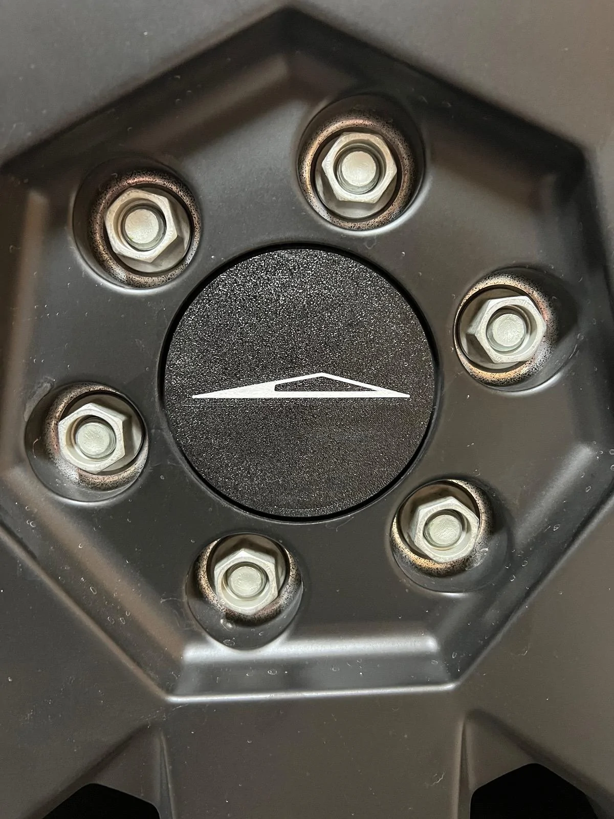Tesla Cybertruck Wheel Center Caps installed IMG_5218