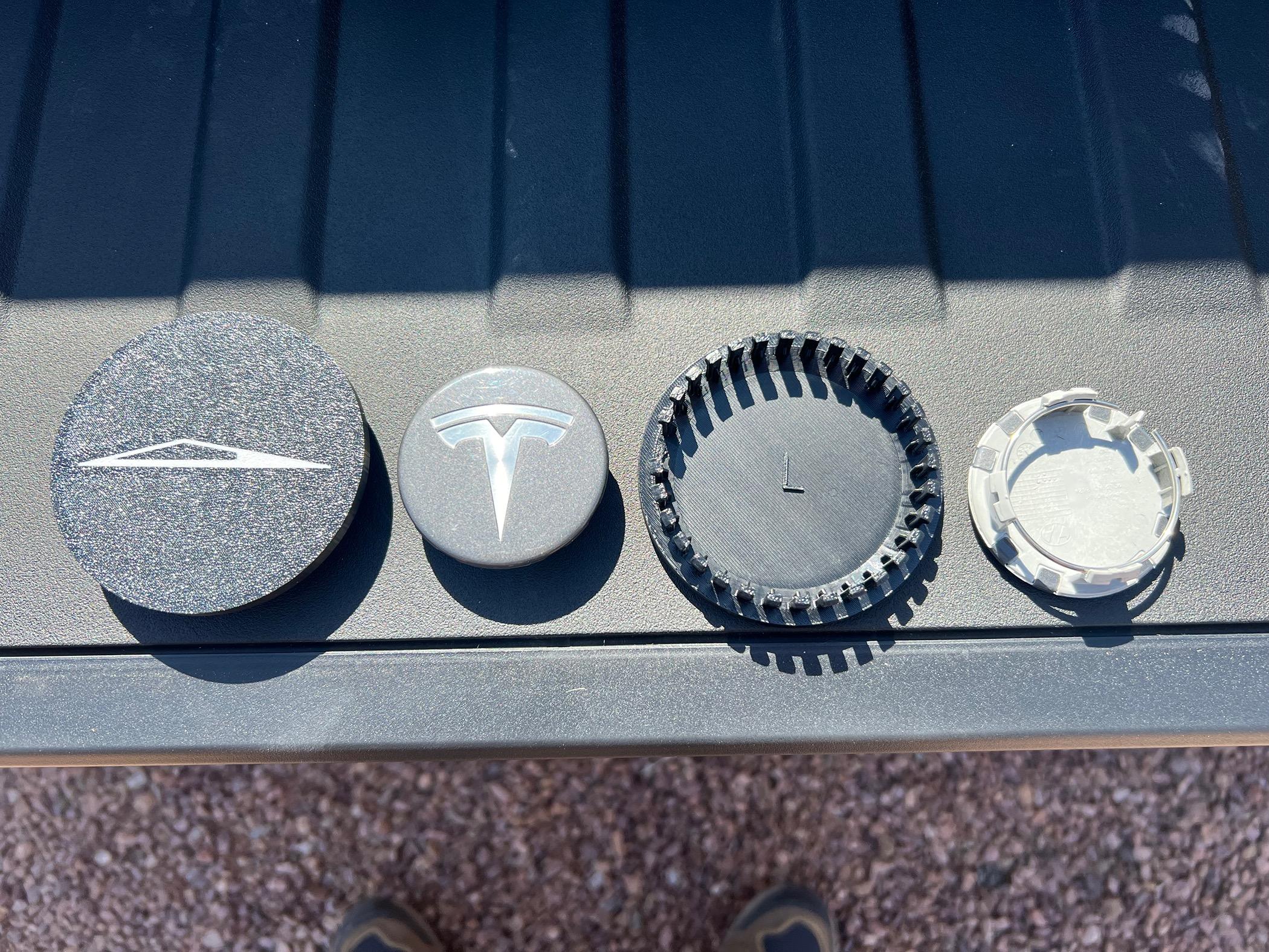 Tesla Cybertruck Wheel Center Caps installed IMG_5222