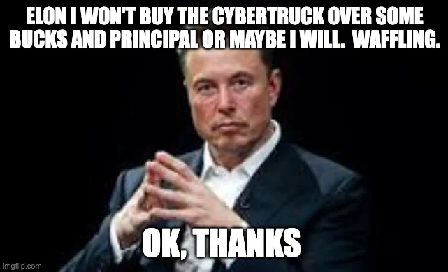 Tesla Cybertruck FSD just got $4k discount.  I take delivery on Friday.  Any possibility of us seeing that $4k? 8njxf1