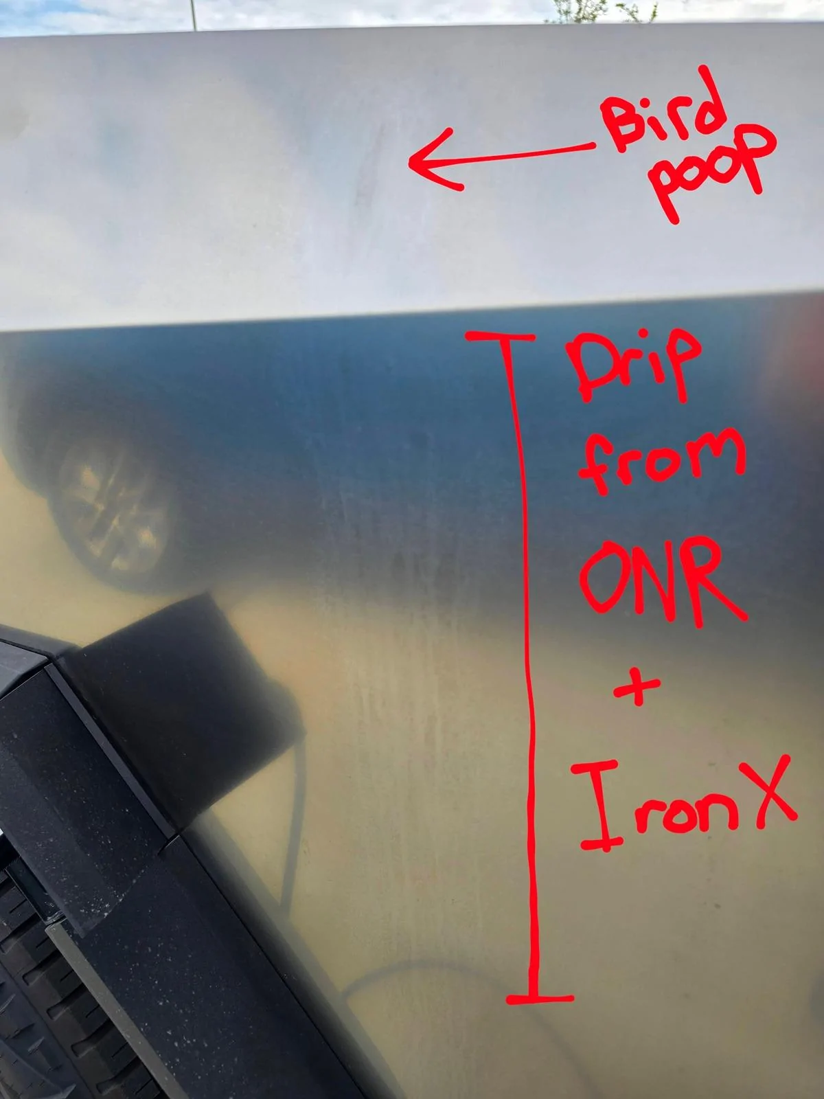 Tesla Cybertruck Iron remover and Rinseless wash panel stains… 20240423_161453-EDIT
