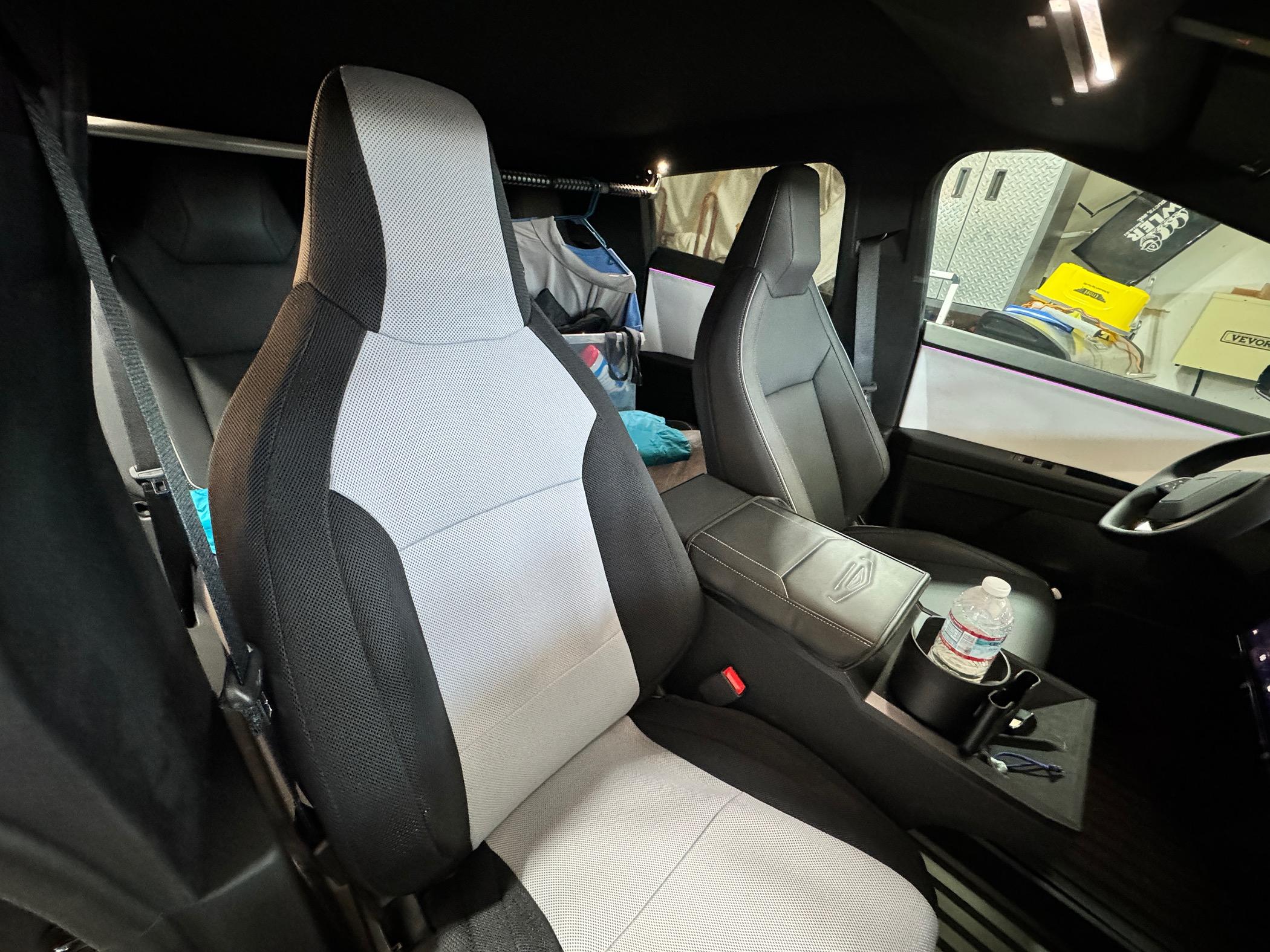 Tesla Cybertruck Seat covers Dash Mat from Cover King IMG_4967