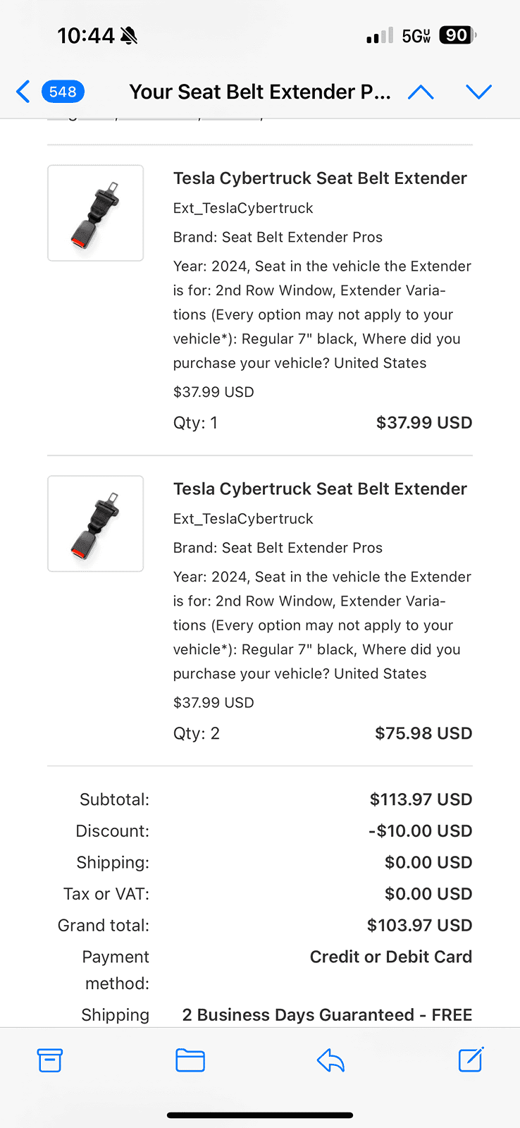 Tesla Cybertruck Back Seat Seatbelt Extenders for Cybertruck? IMG_2540