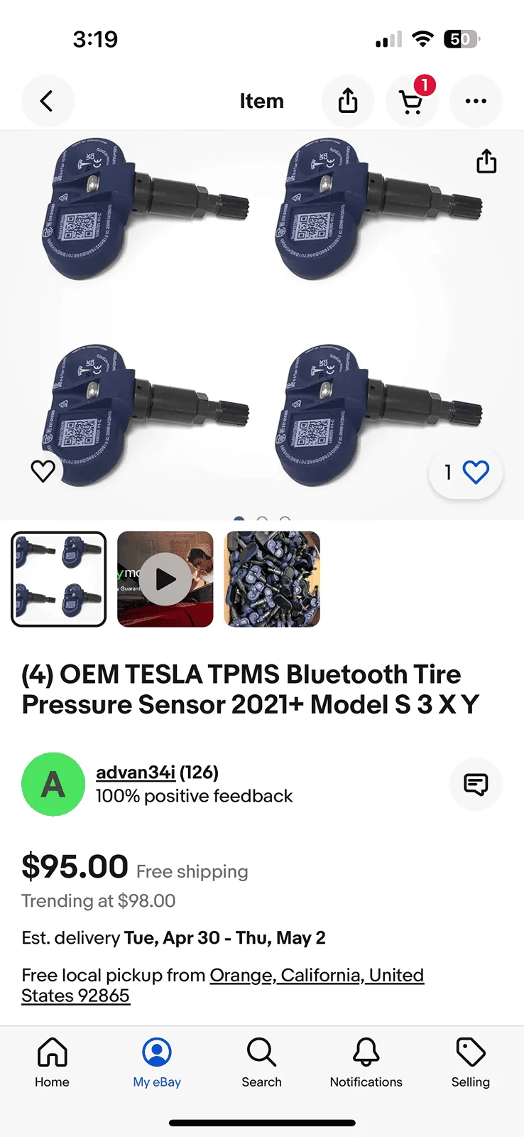 Tesla Cybertruck OEM Bluetooth TPMS from latest S3XY models will work on Cybertruck IMG_4979