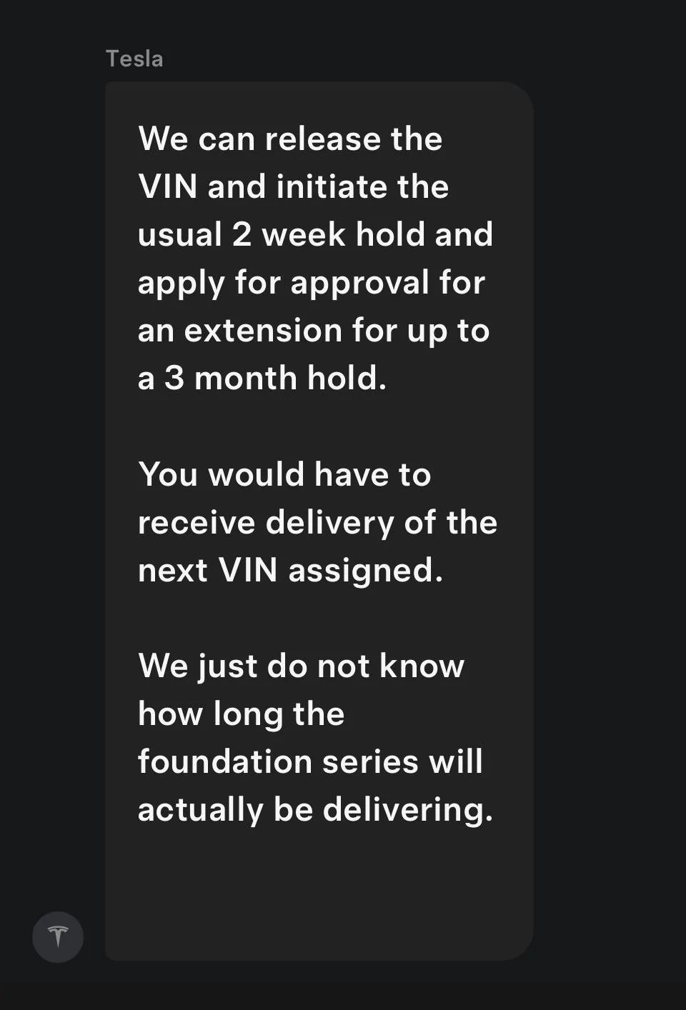 Tesla Cybertruck Officially changed my order to non-foundation IMG_0434