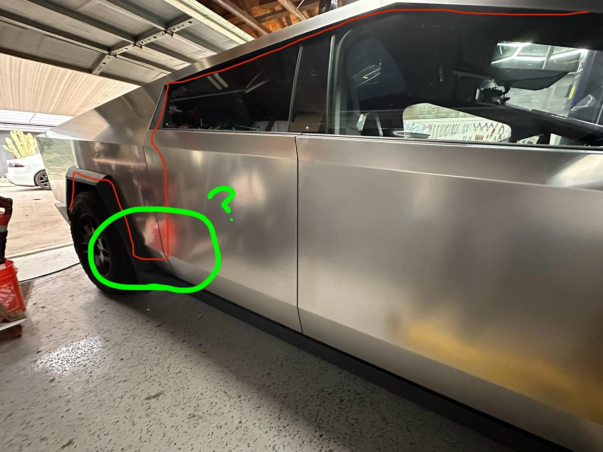 Tesla Cybertruck Digital Rear View Mirror Installed - WOLFBOX 12" Rear View Mirror Camera ... cheap and it works IMG_2797