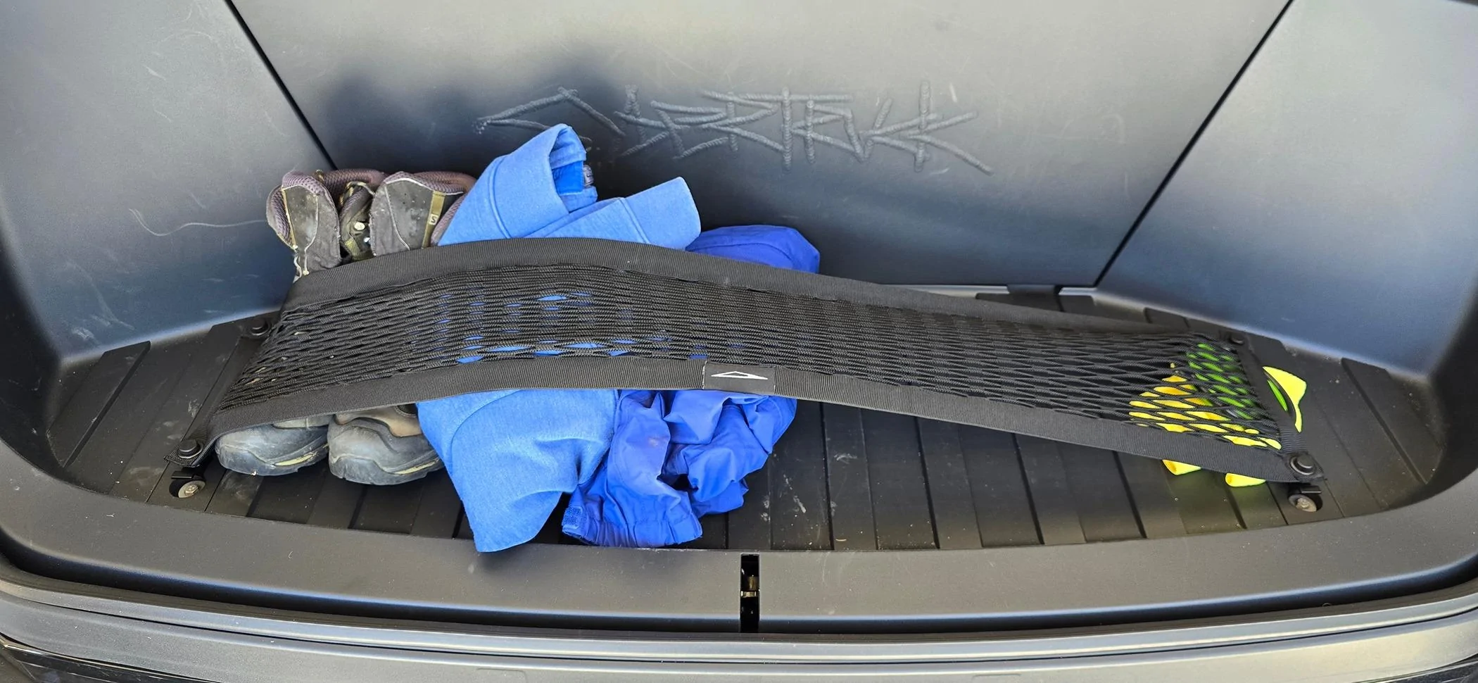 Tesla Cybertruck New: Official Tesla Cybertruck Front Trunk L-Track + Cargo Net  -- $85 20240428_114756