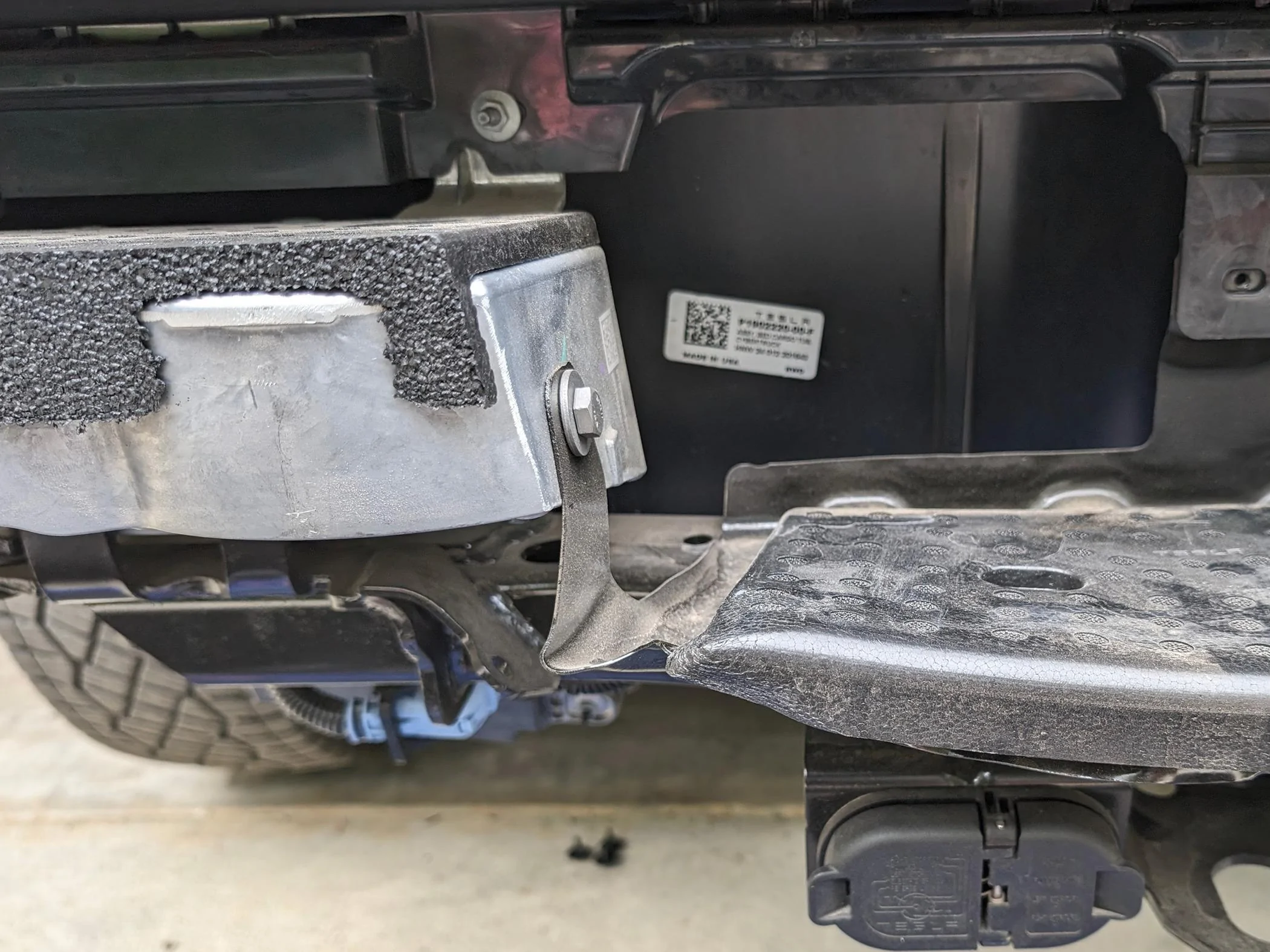 Tesla Cybertruck PSA: Be Careful With Air Suspension Automatic Lowering! Have clearance under truck & bumpers - to prevent damage like this PXL_20240427_142225877