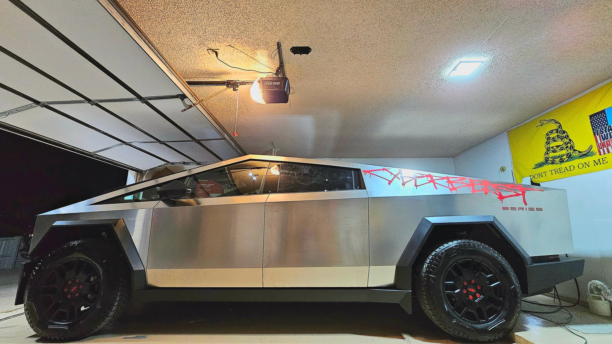 Tesla Cybertruck I bought the OMFG decal so you don't have to | Worth it? *no 20240429_212840