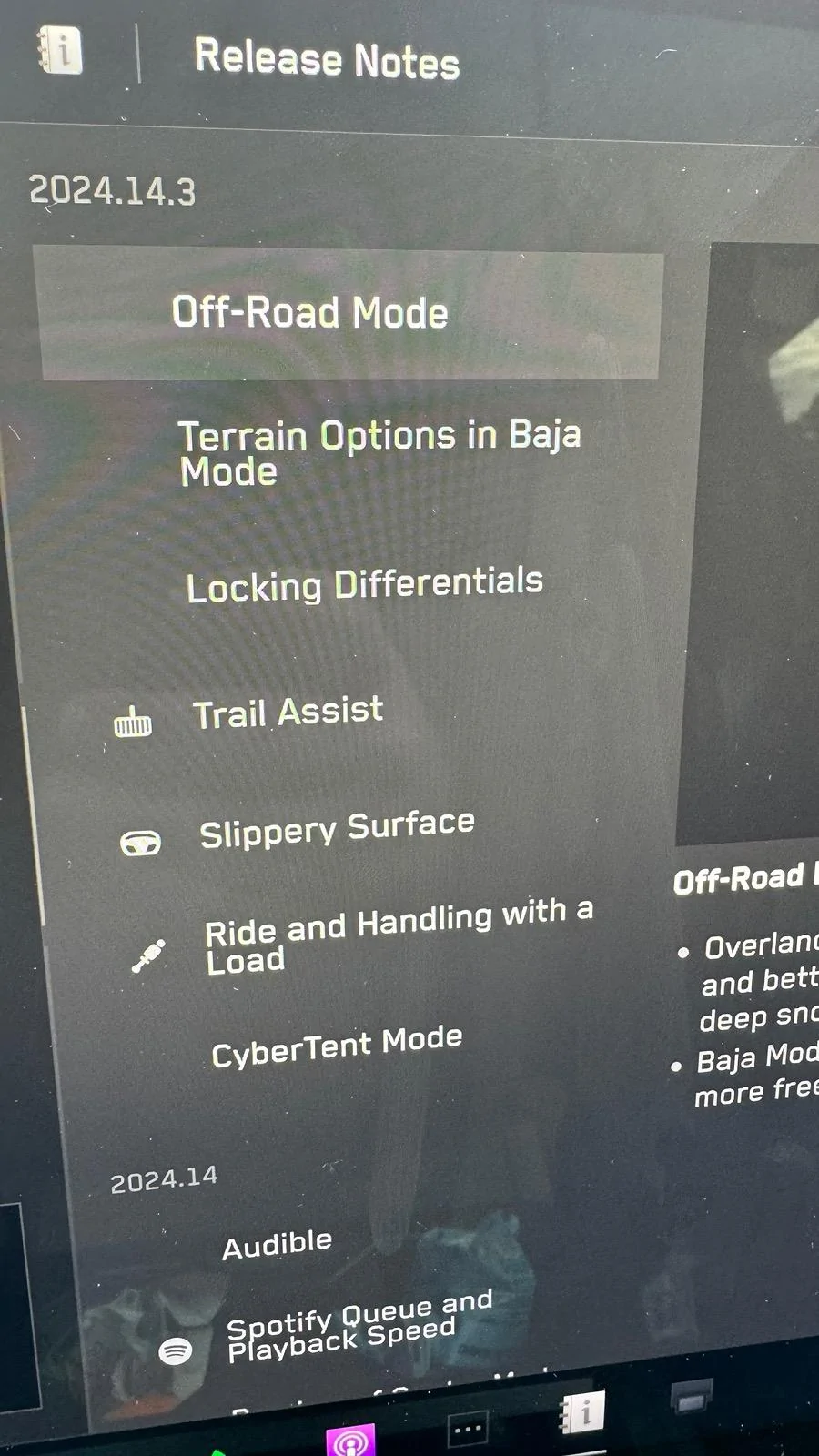 Tesla Cybertruck 2024.14.3 off-road update IMG_8293