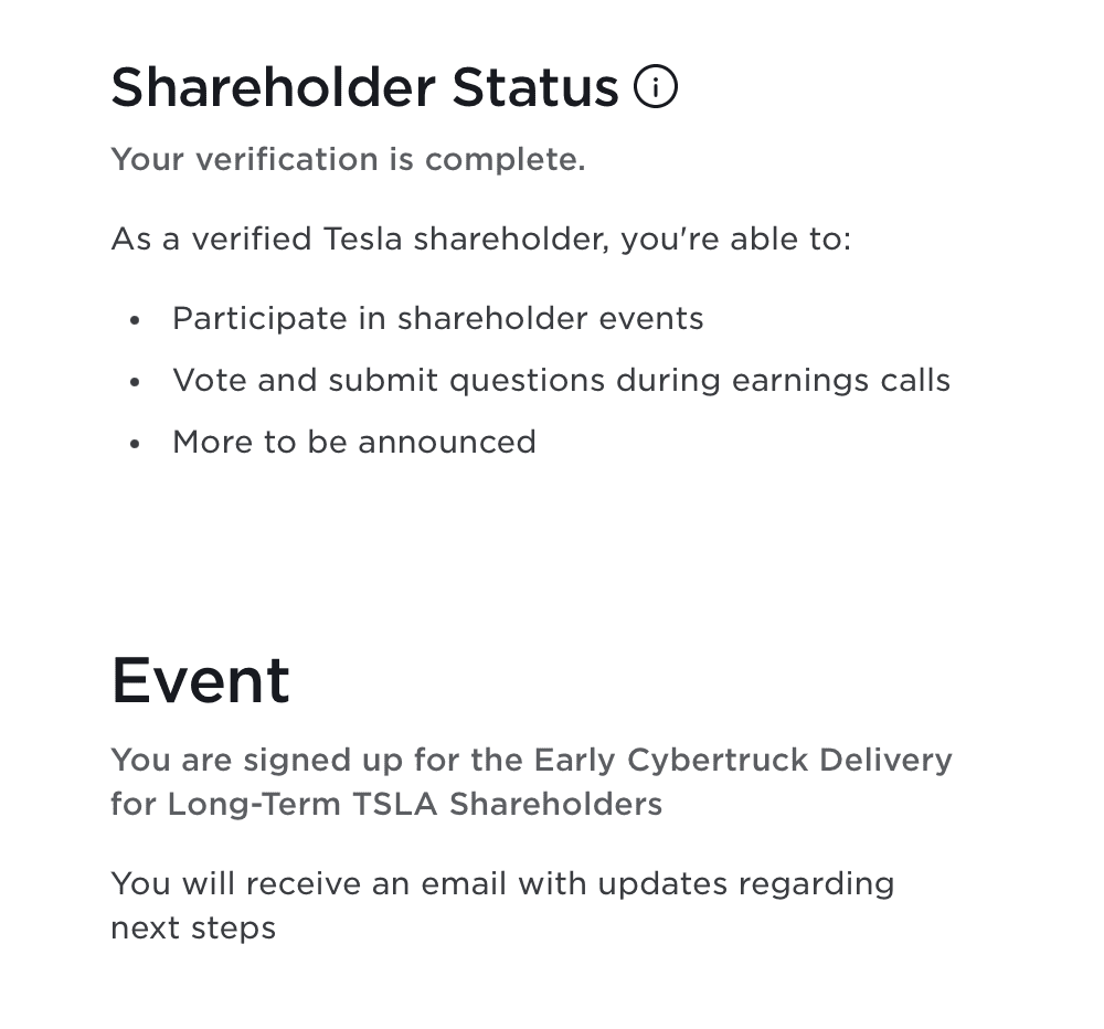 Tesla Cybertruck Early delivery of Foundation Series Cybertruck now available to long-term verified TSLA shareholder! 1714562838934-ar