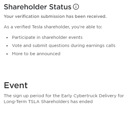 Tesla Cybertruck Early delivery of Foundation Series Cybertruck now available to long-term verified TSLA shareholder! 1714570386579-k0