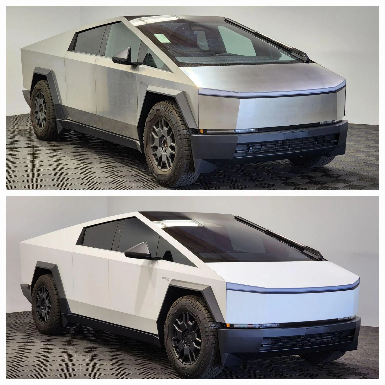 Tesla Cybertruck STEK Dynowhite PPF, Tint, Ceramic Coating, Red Painted Brake Calipers, the whole shibang - Utah CT before and after