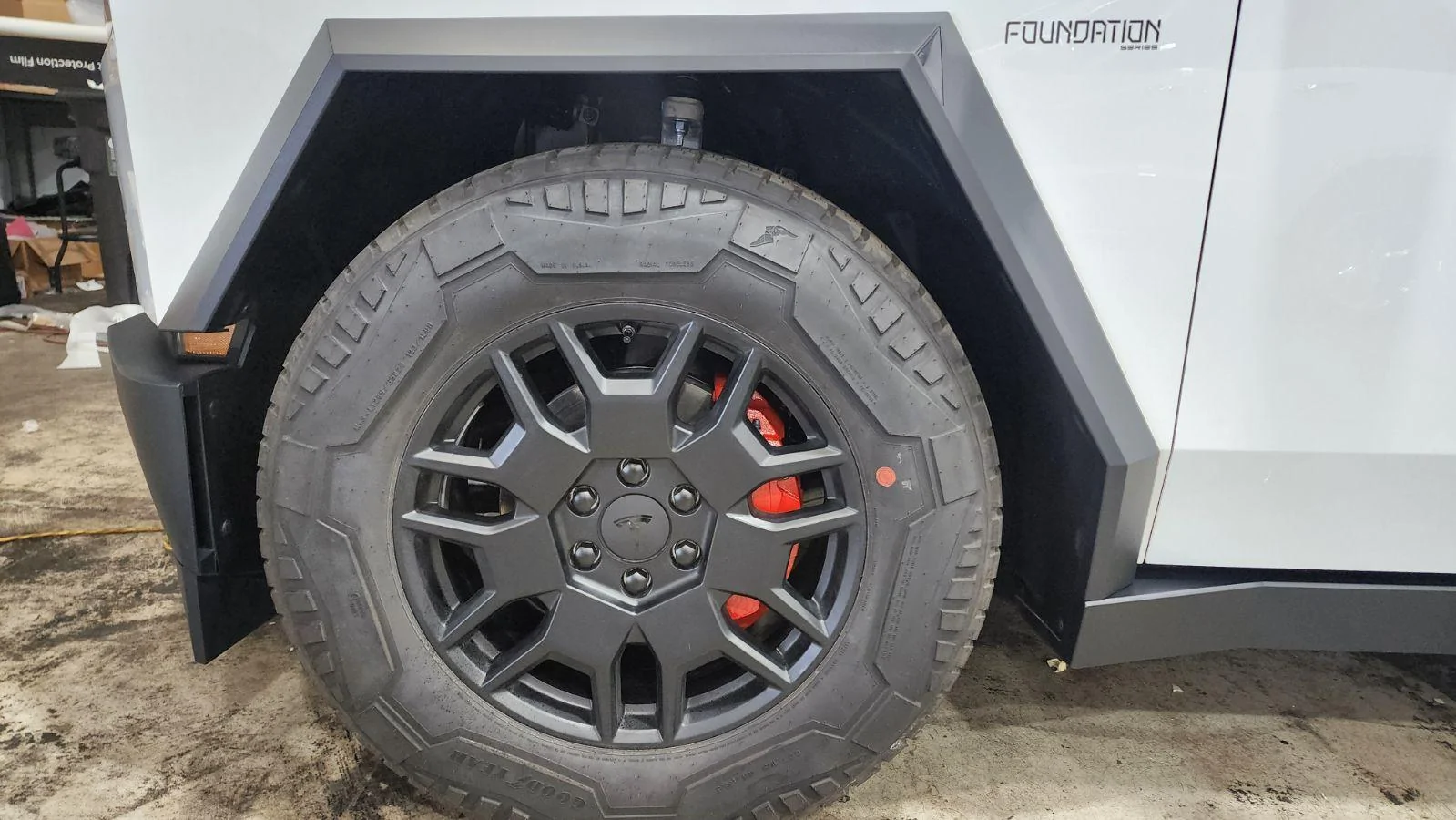 Tesla Cybertruck STEK Dynowhite PPF, Tint, Ceramic Coating, Red Painted Brake Calipers, the whole shibang - Utah Wheels