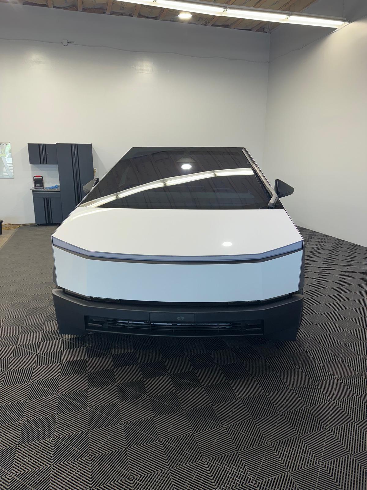 Tesla Cybertruck STEK Dynowhite PPF, Tint, Ceramic Coating, Red Painted Brake Calipers, the whole shibang - Utah Head on