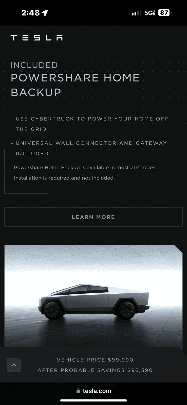 Tesla Cybertruck Did anyone get wall connector with their Cybertruck, the said they're not included, only the mobile connector wall connector.PNG