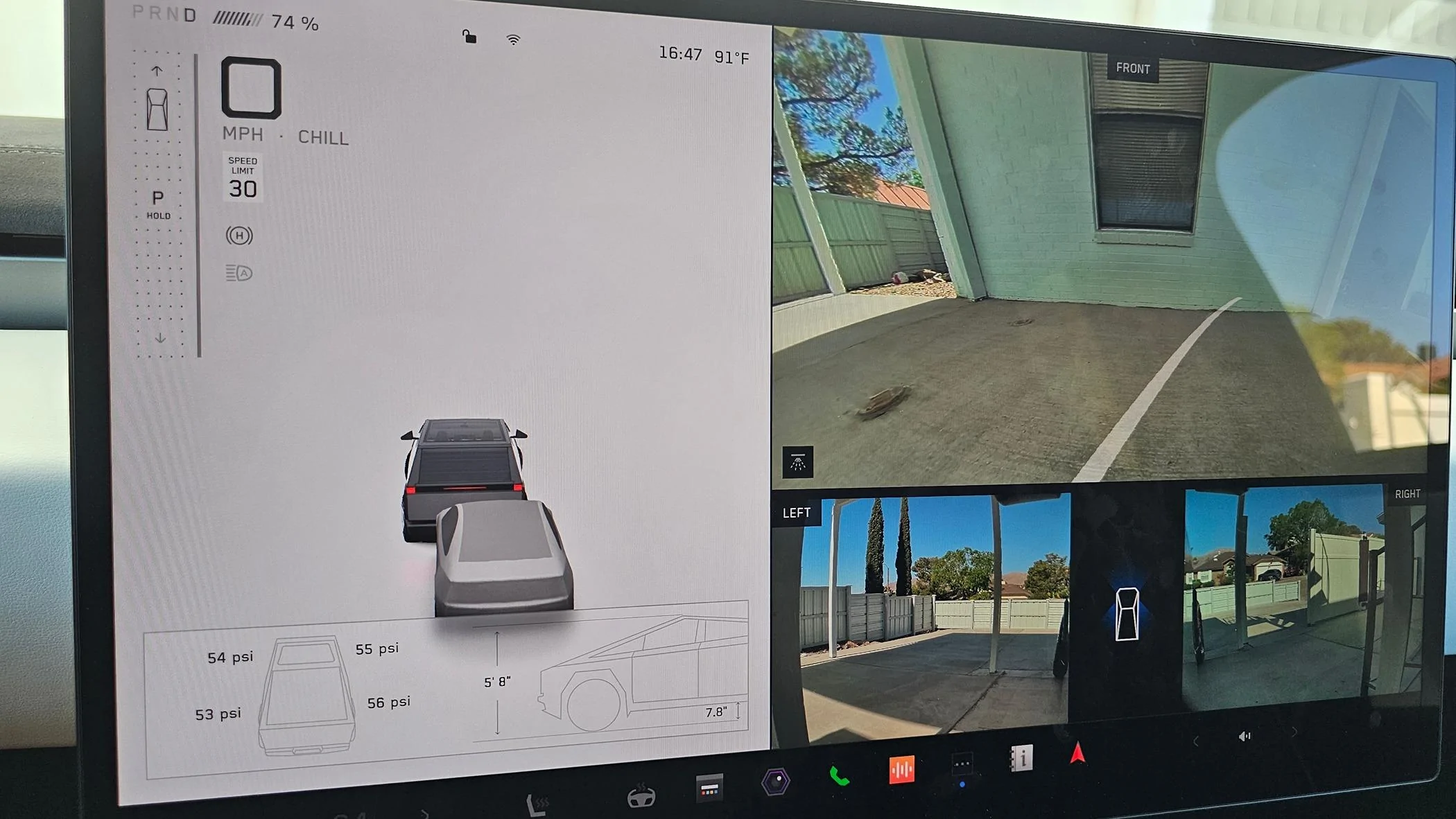 Tesla Cybertruck Demo: Frunk Closing Sensor improvement (from spring software update 2014.14.3) 20240501_164743