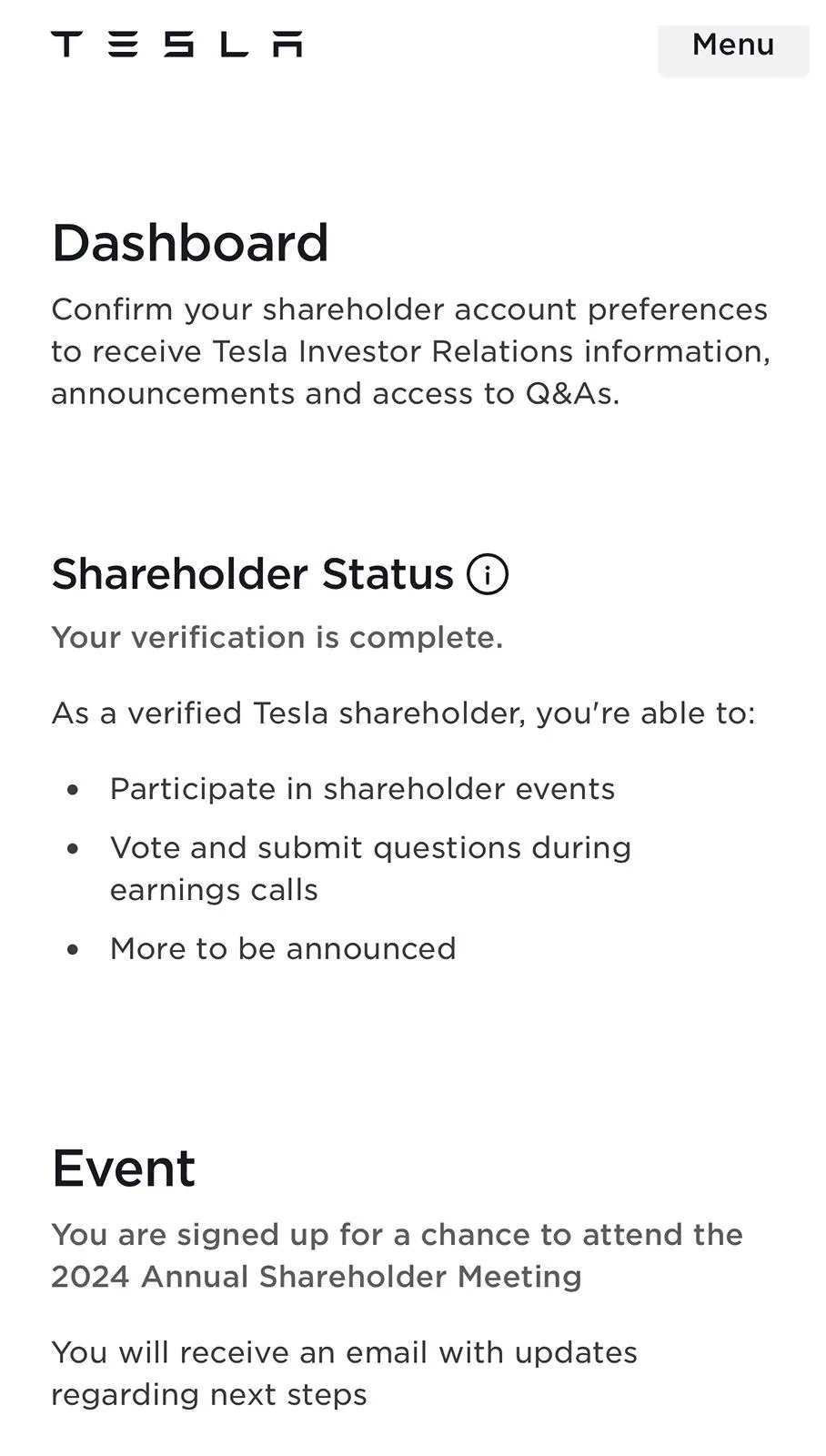 Tesla Cybertruck Early Delivery for long-term shareholders - eligibility confirmation emails now arriving! Get yours?! 📬 IMG_2420
