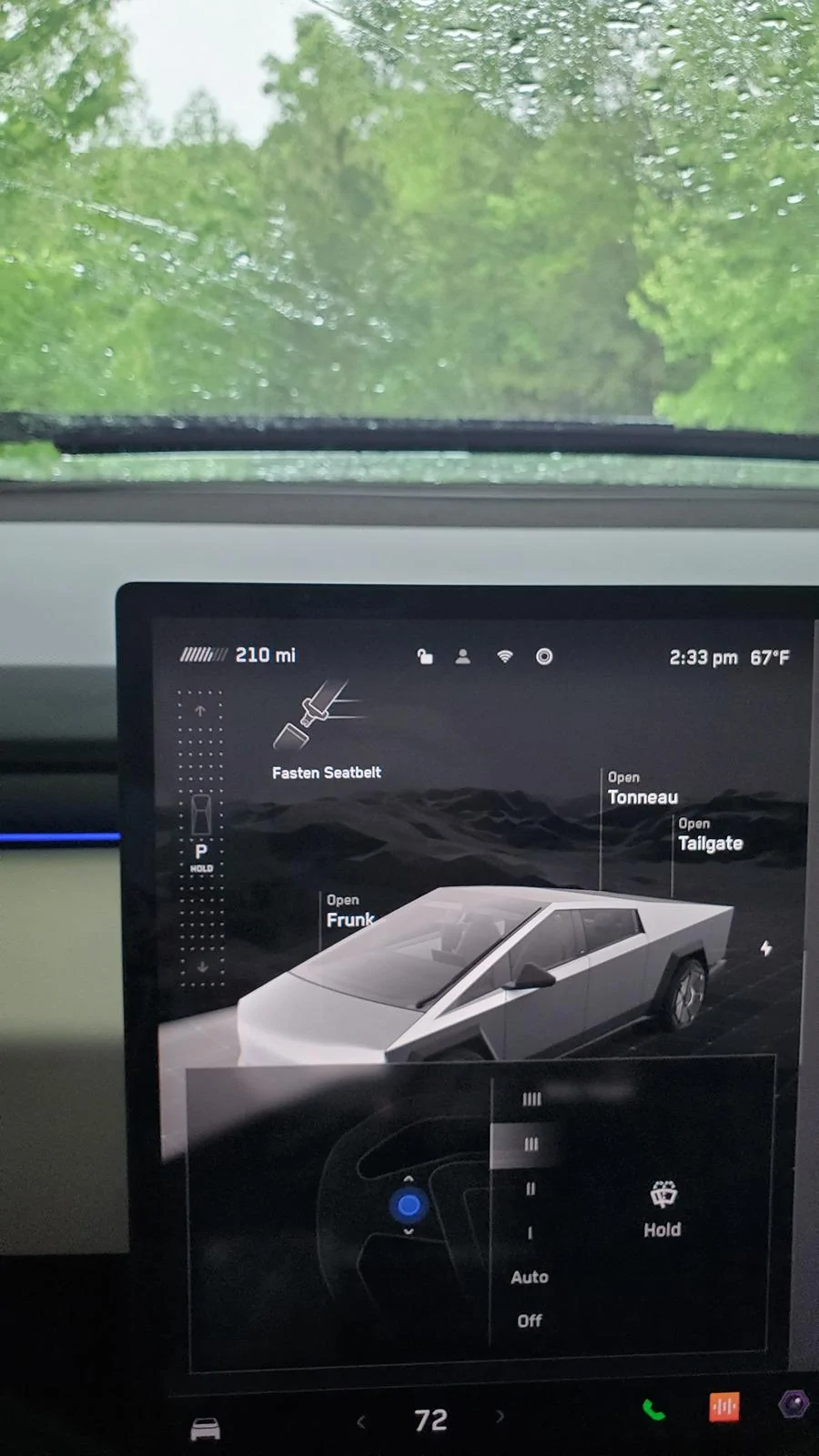 Tesla Cybertruck Took Delivery 4/25/24 wiper motor went out 40 miles later on way home in pouring rain! 20240504_143354