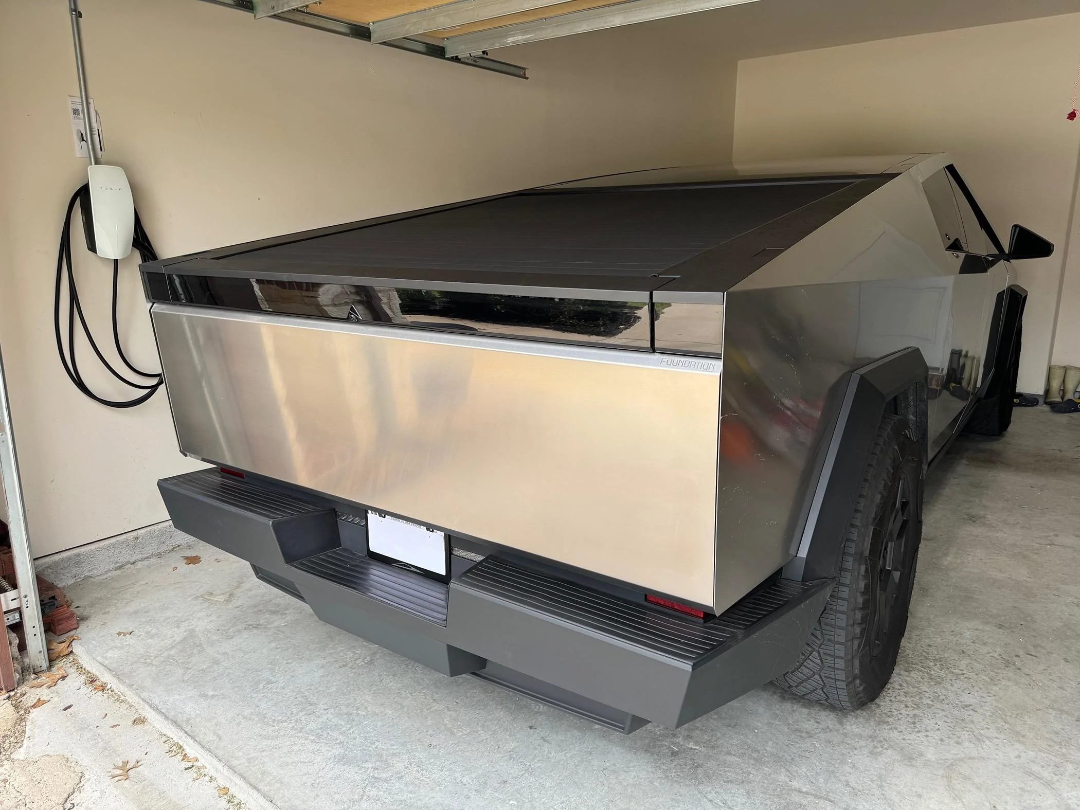 Tesla Cybertruck Rear Bumper Protectors (from Official Tesla Shop) installed photos IMG_6163