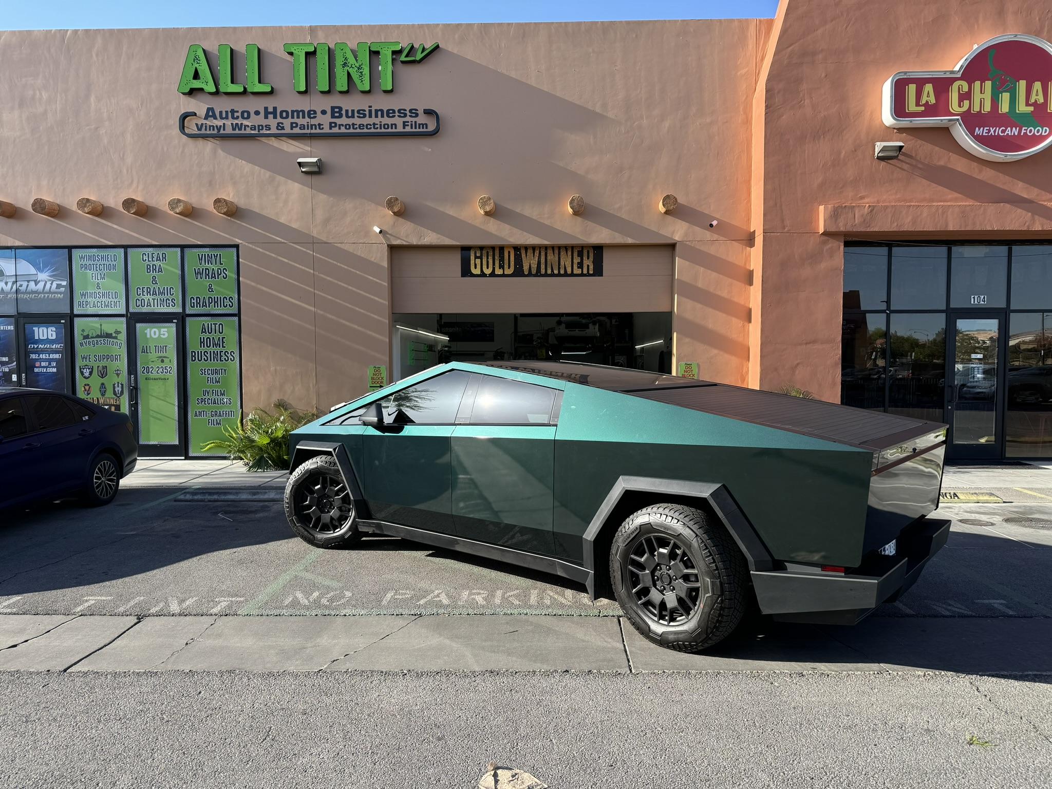 Tesla Cybertruck KPMF Gloss Green Black Iridescent Wrap by ALL TINT Las Vegas IMG_8885.JPEG
