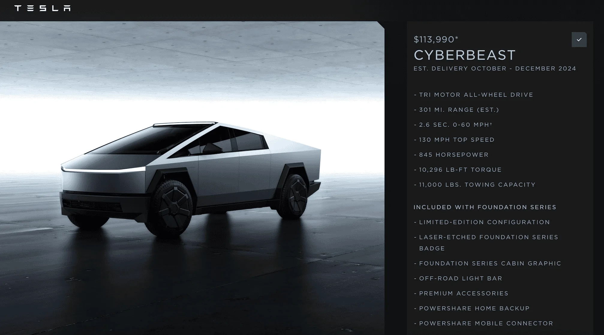 Tesla Cybertruck Breaking: Tactical Grey Interior + 20" Core Wheel Design and Aero Cover for Foundation Series Cybertruck Screenshot 2024-05-07 at 8.14.29 AM