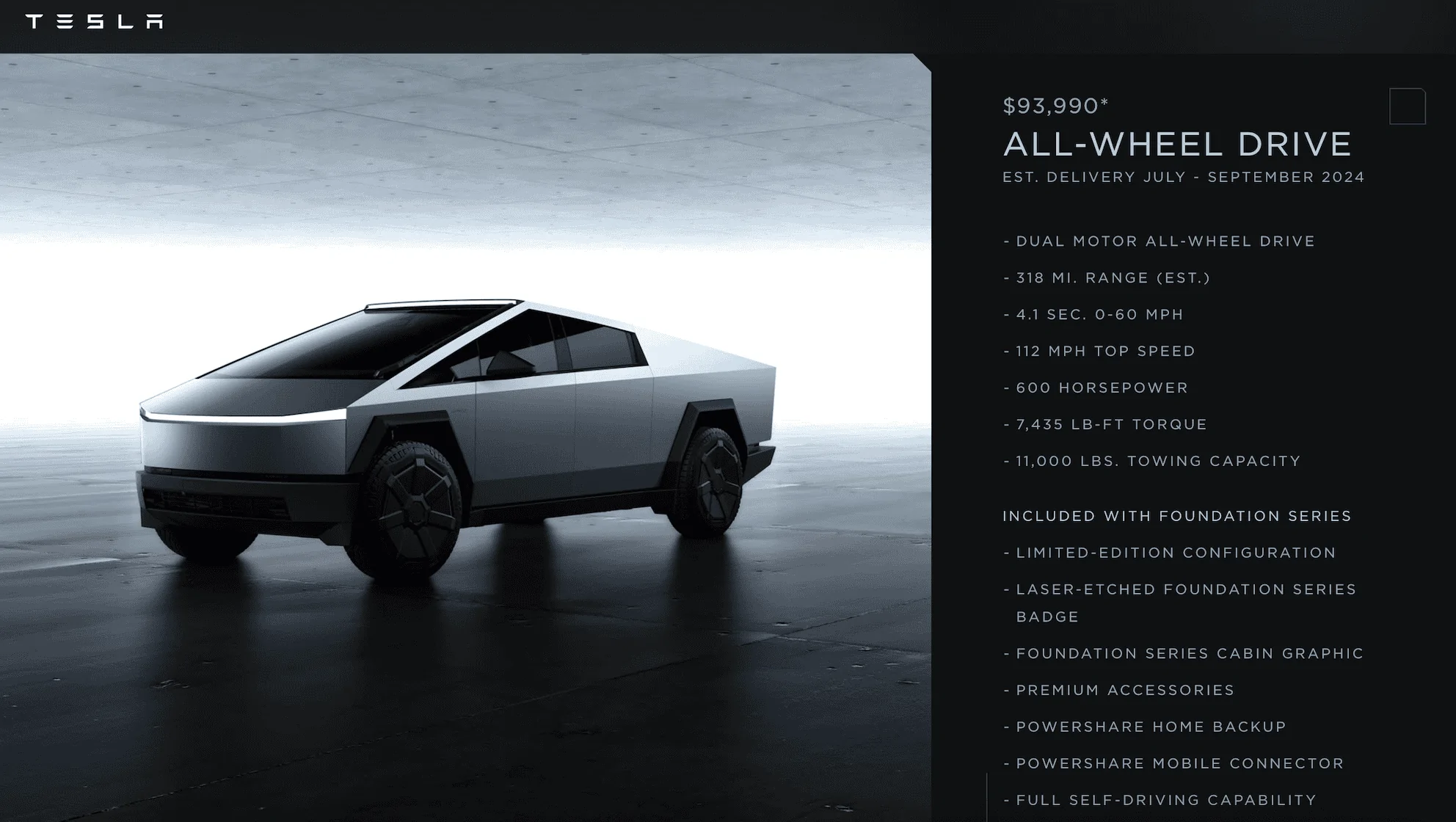 Tesla Cybertruck Breaking: Tactical Grey Interior + 20" Core Wheel Design and Aero Cover for Foundation Series Cybertruck Screenshot 2024-05-07 at 8.15.04 AM