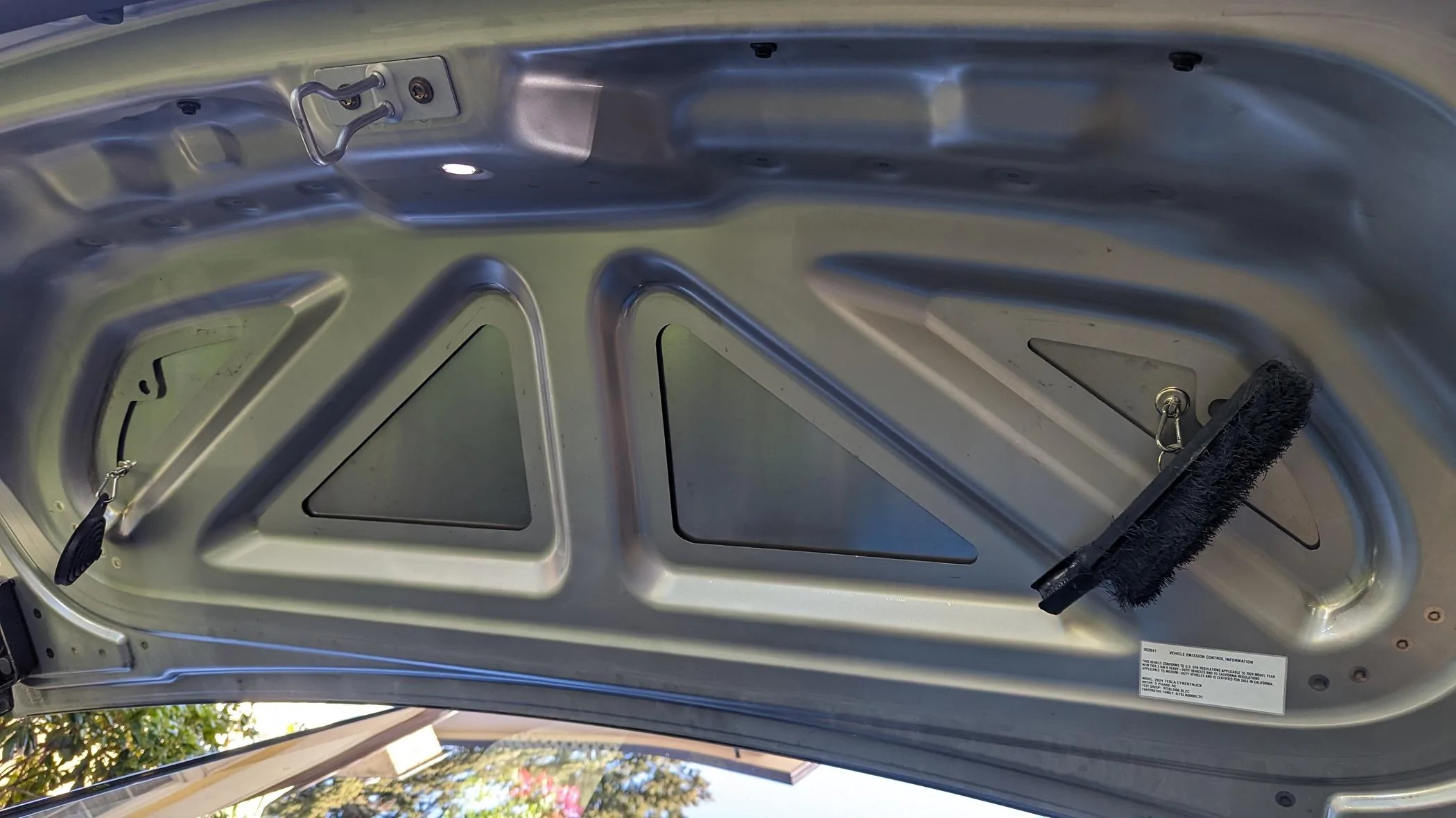 Tesla Cybertruck Cleaning inside of windshield -- using window cleaning mop with long handle PXL_20240507_185953288.MP