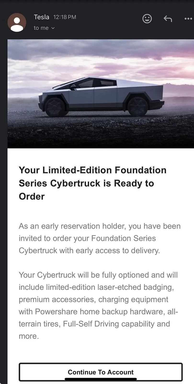 Tesla Cybertruck New Round of Order Invites Being Sent, Including to Long-Term Shareholders - 5/7/24 IMG_1055