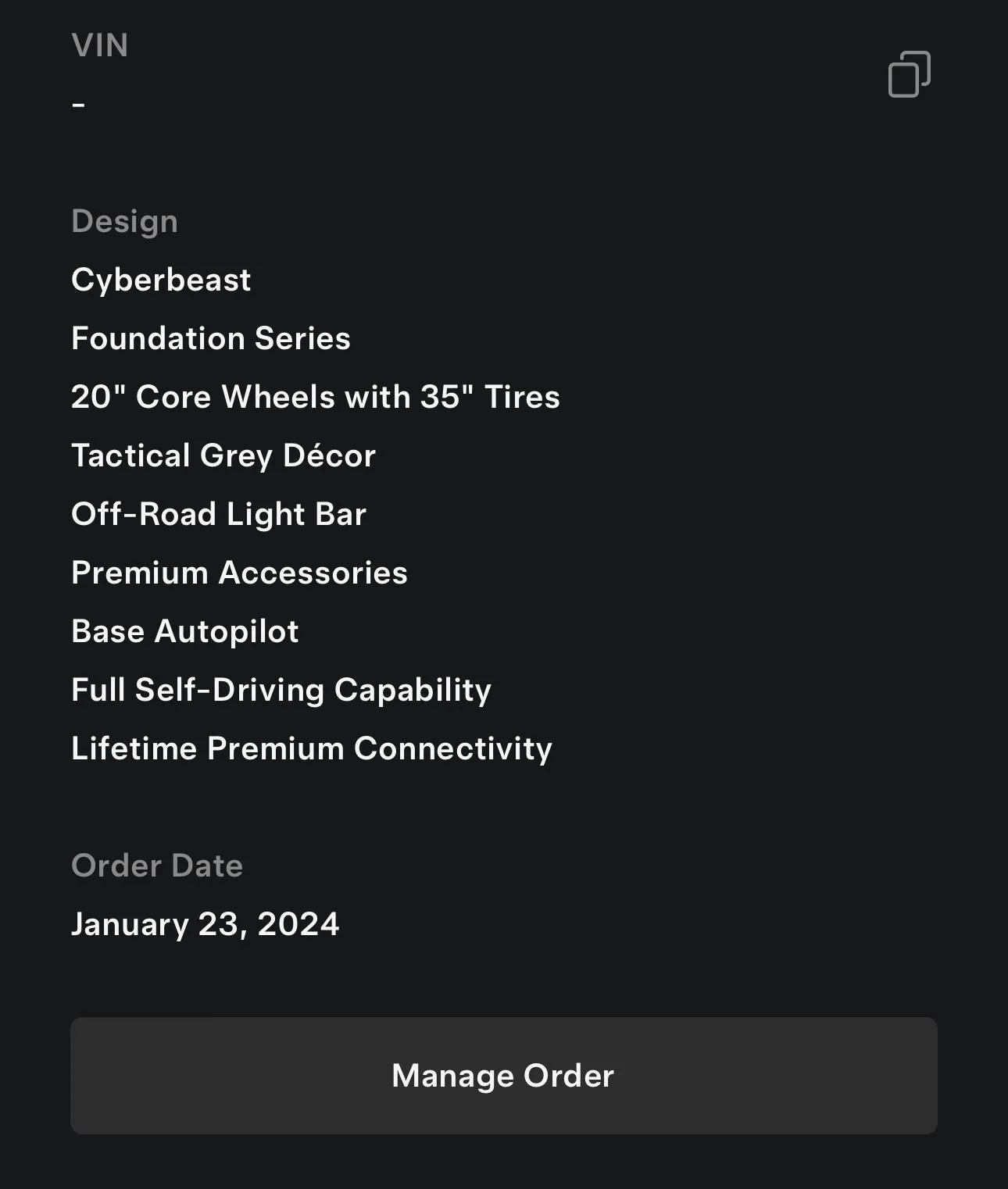 Tesla Cybertruck Cyberbeast Estimated Delivery IMG_9794