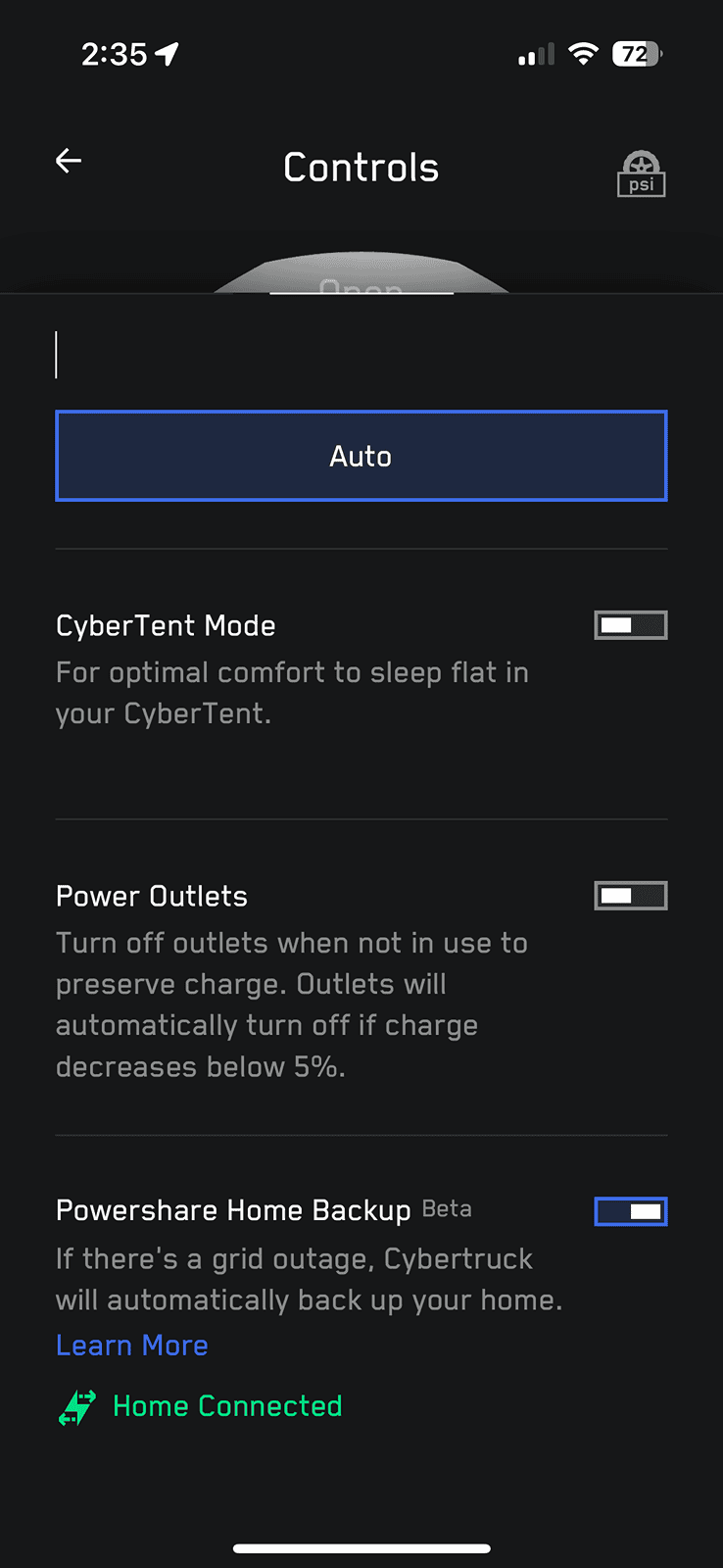 Tesla Cybertruck Powershare is Activated / Enabled IMG_8896