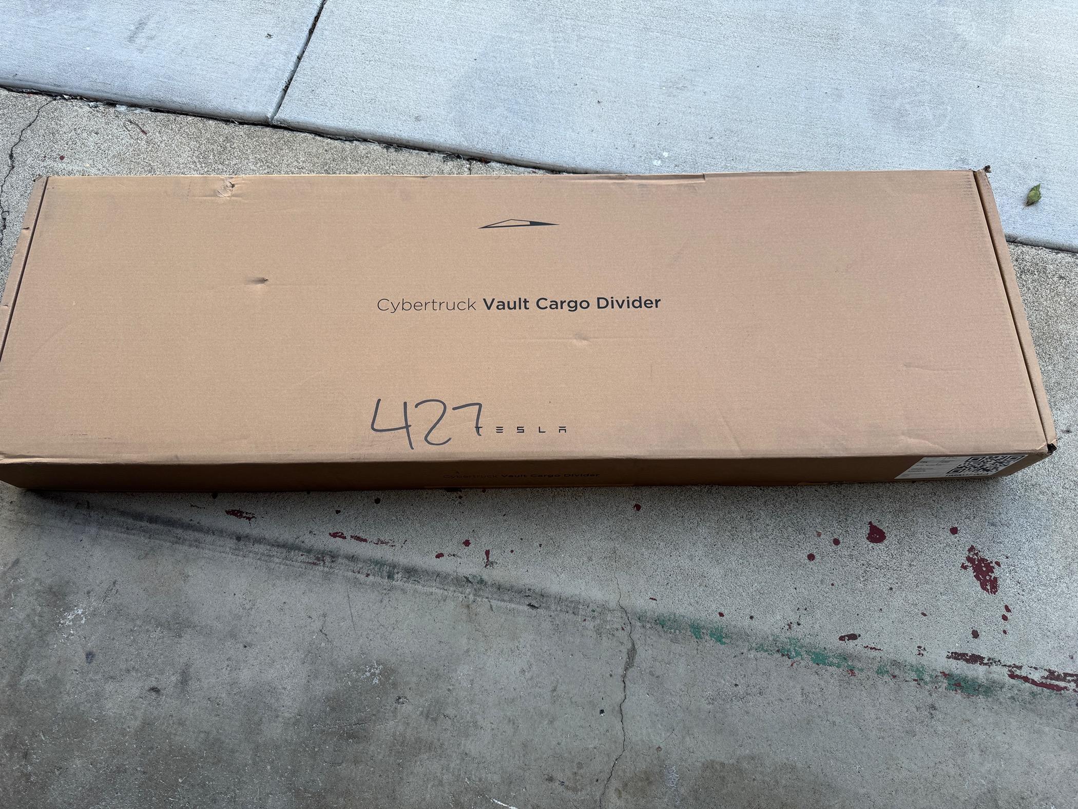 Tesla Cybertruck Fixed Vault Cargo Divider replacements being sent by Tesla IMG_1165