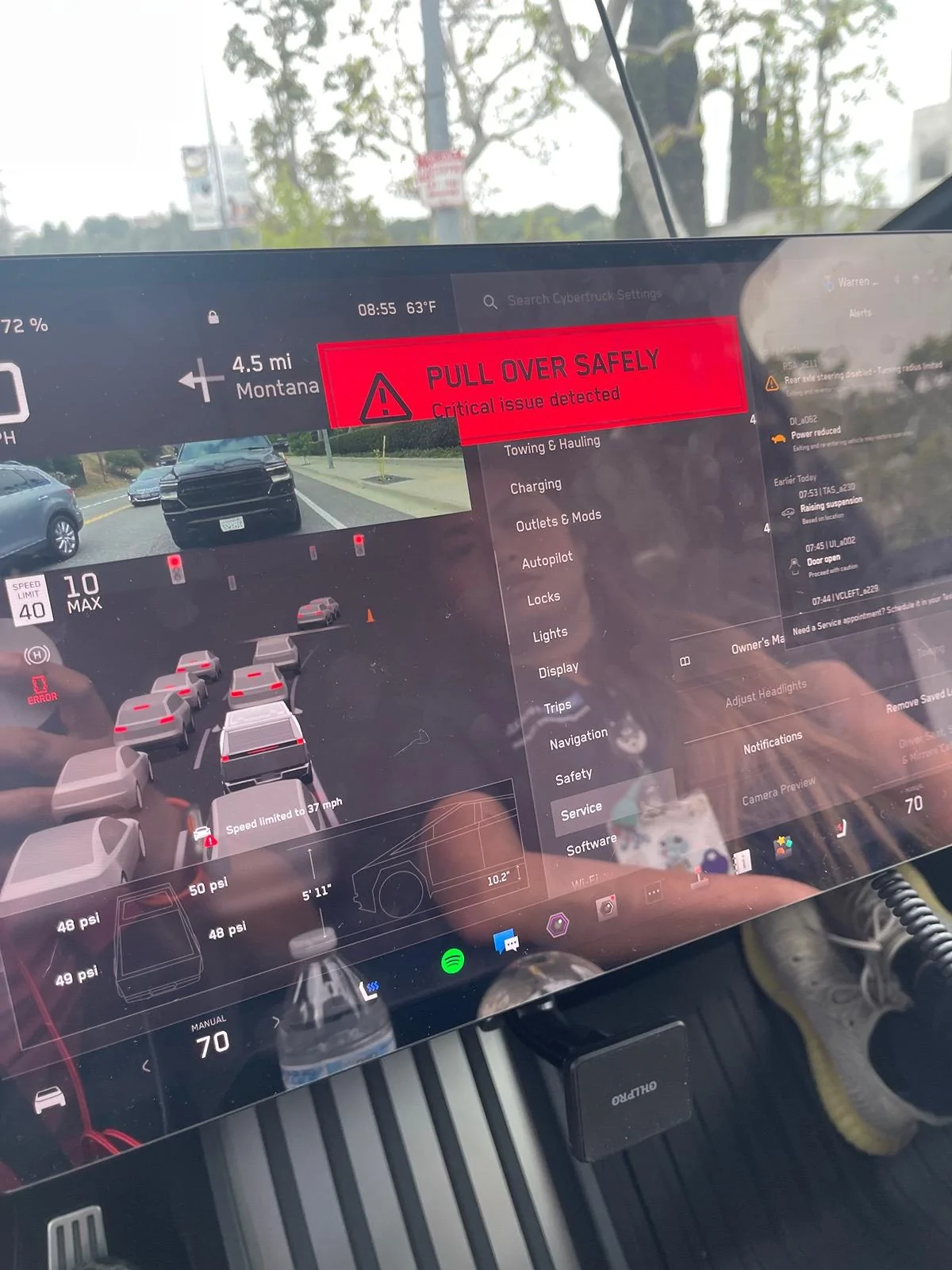 Tesla Cybertruck Multiple Error Codes Been in SC a Week IMG_2961