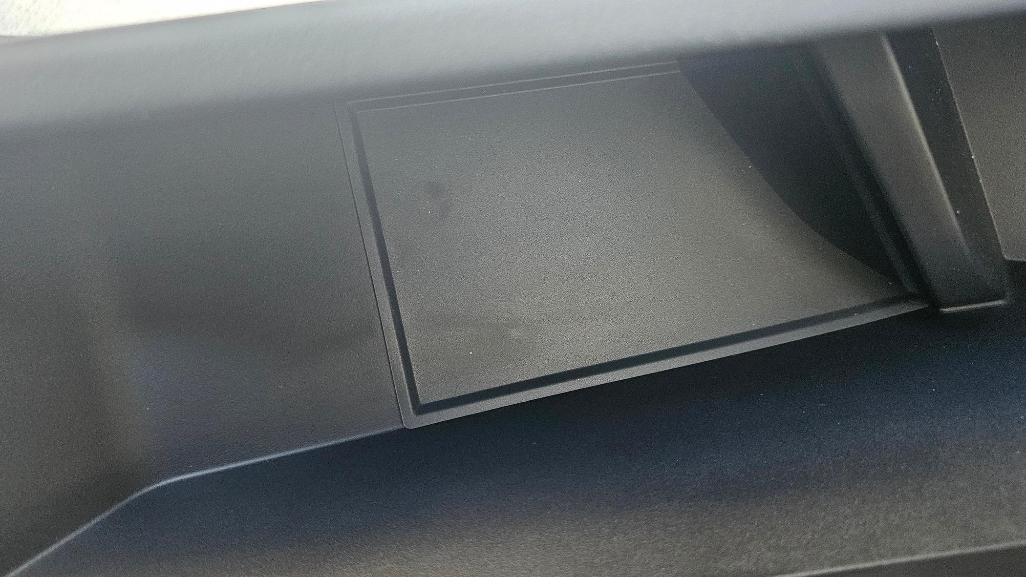 Tesla Cybertruck Kid dropped iPad down tonneau cover slit. 20240512_174902