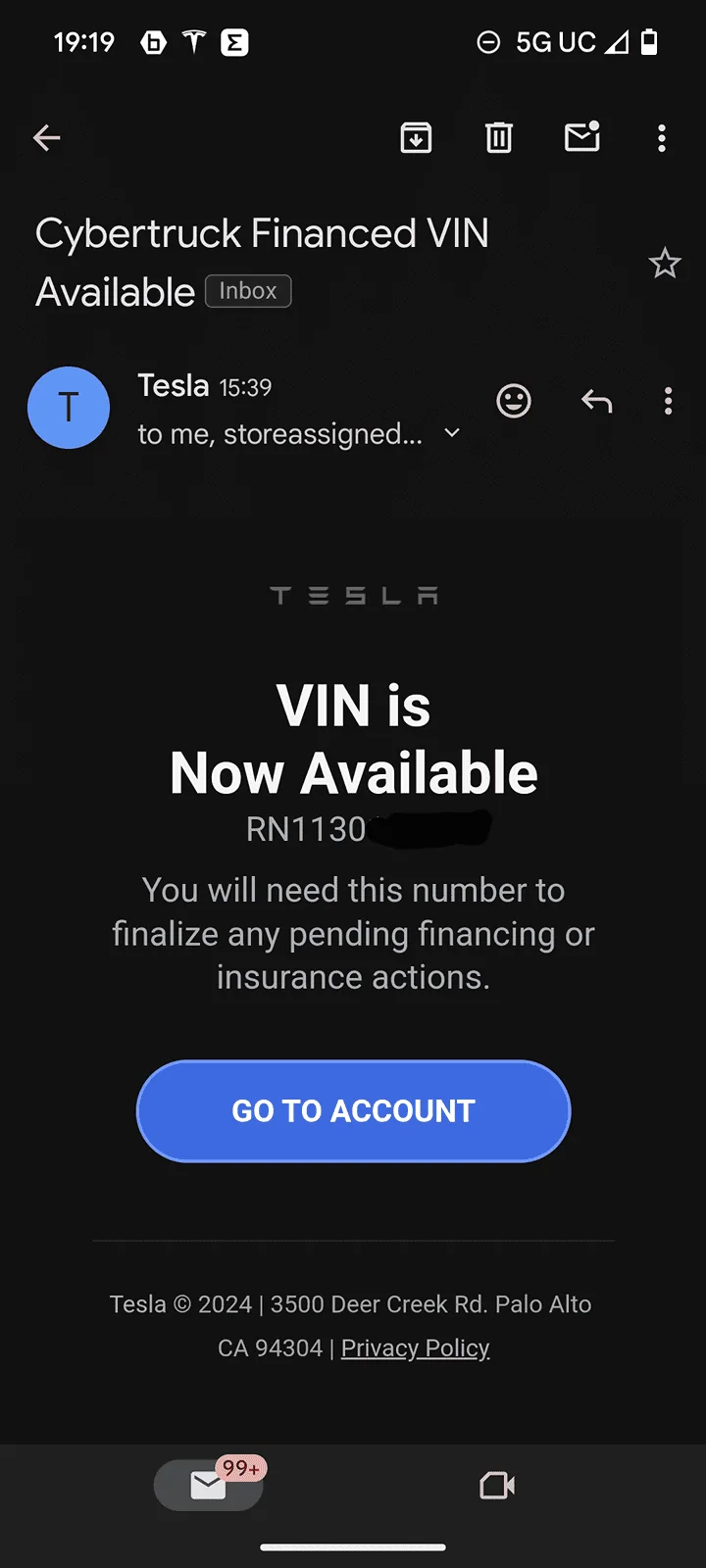 Tesla Cybertruck RN1130 - RN1131 VINs and EDDs? Screenshot_20240513-191900
