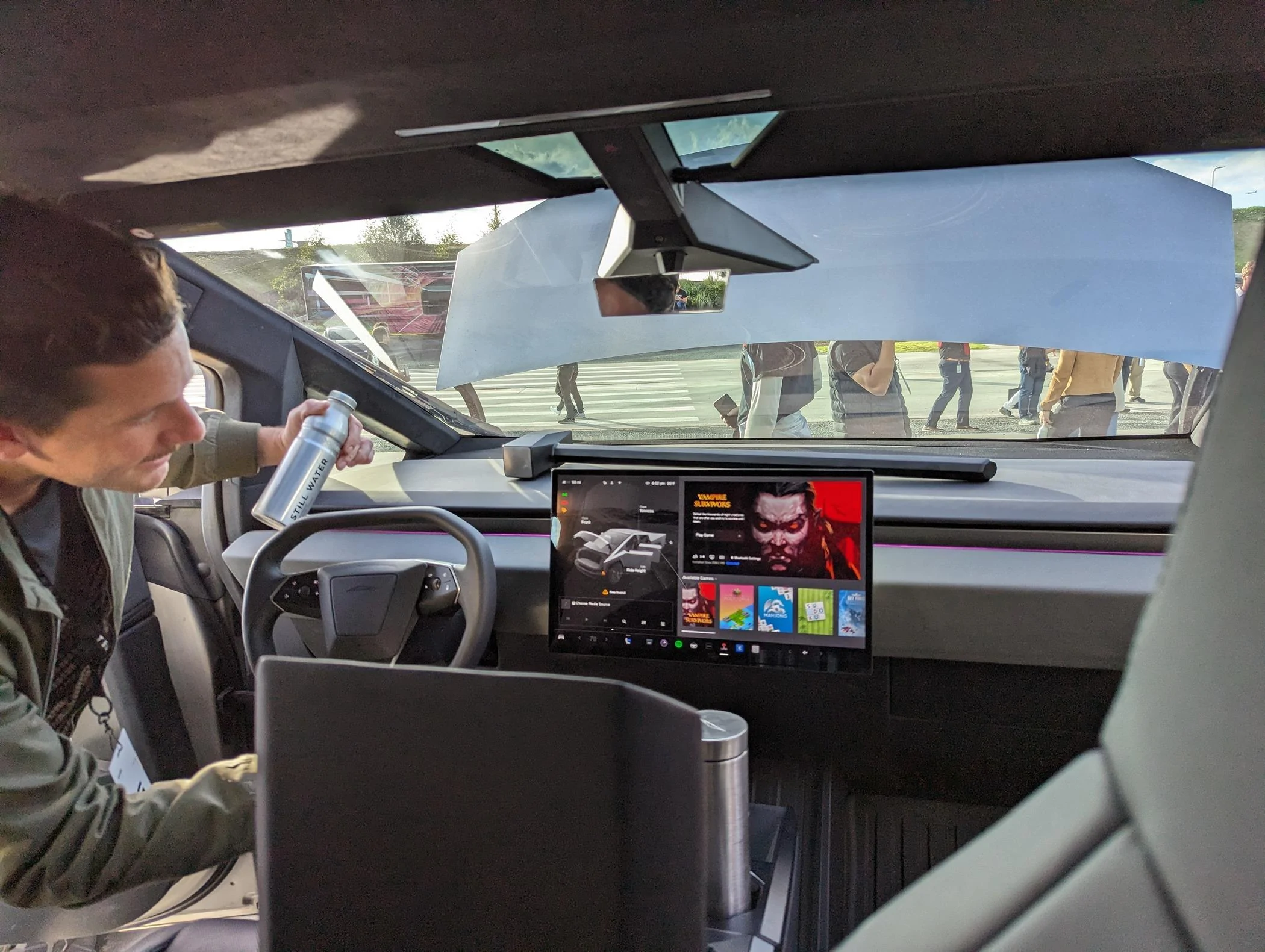 Tesla Cybertruck Tactical Grey Interior - Real Life Images [Photos] PXL_20231130_220242764