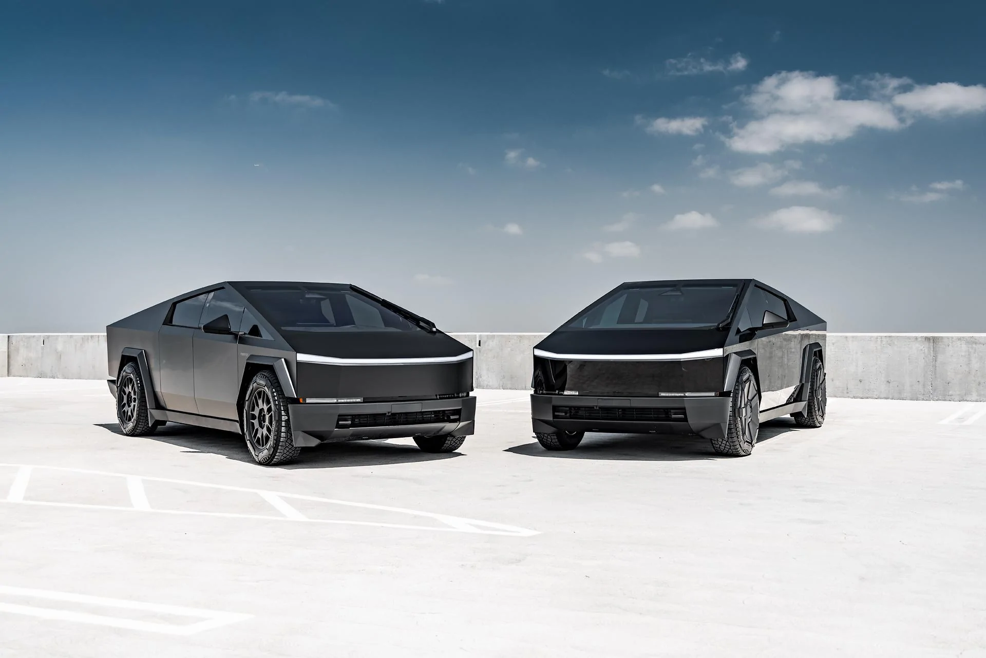 Unplugged Performance Matte Black vs Gloss Black Cybertruck Wrap 1.jpg