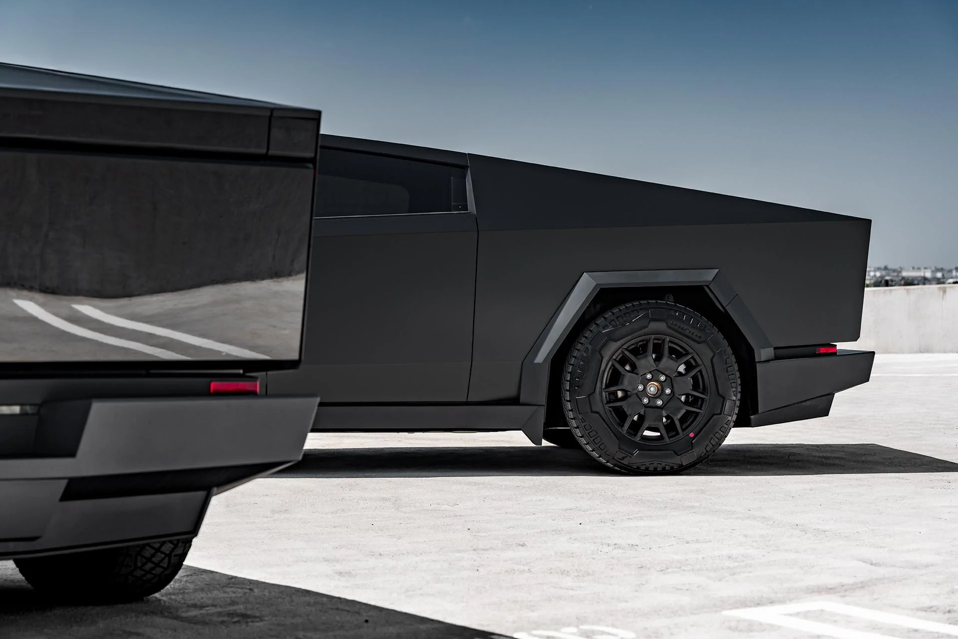 Unplugged Performance Matte Black vs Gloss Black Cybertruck Wrap 12.jpg