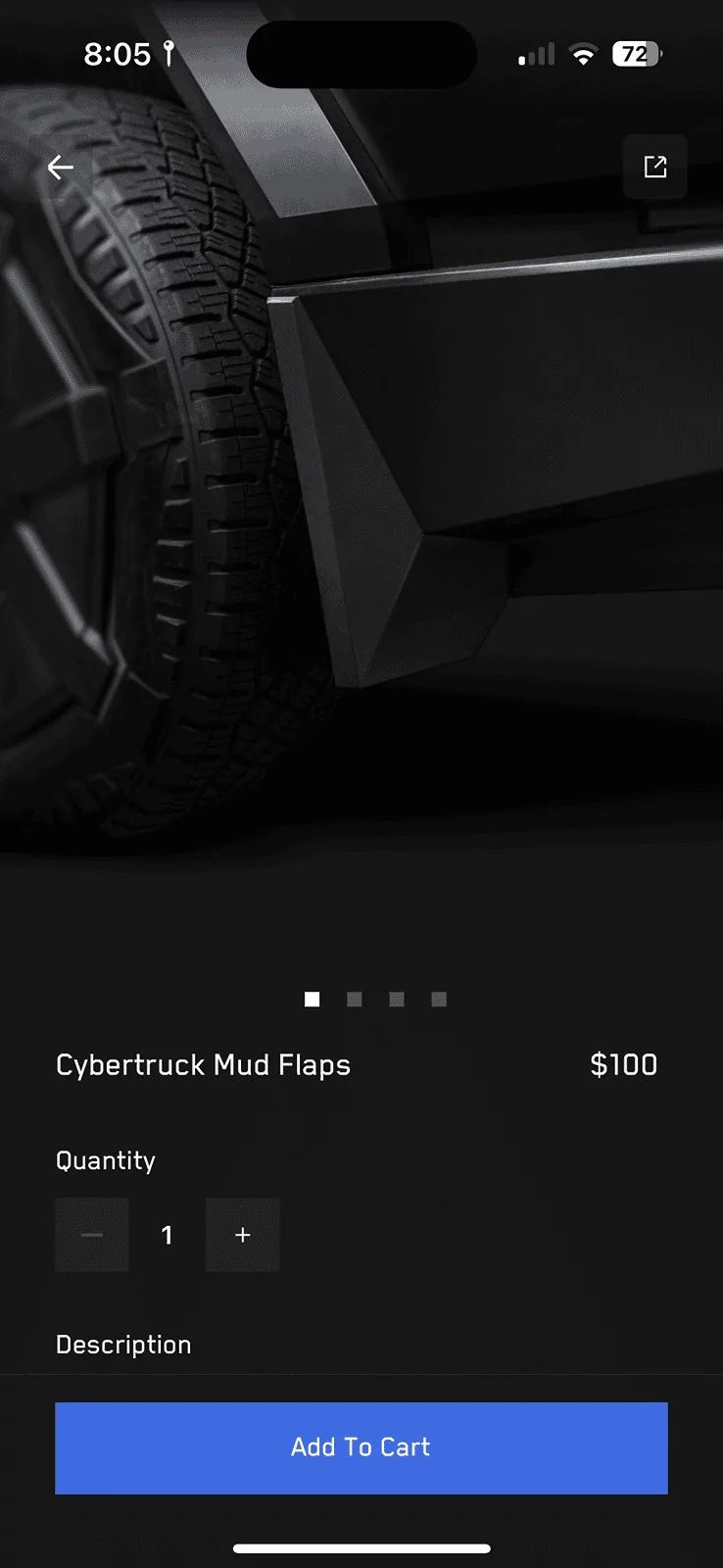 Tesla Cybertruck Cybertruck Mud Flaps now available in Tesla Shop IMG_7923