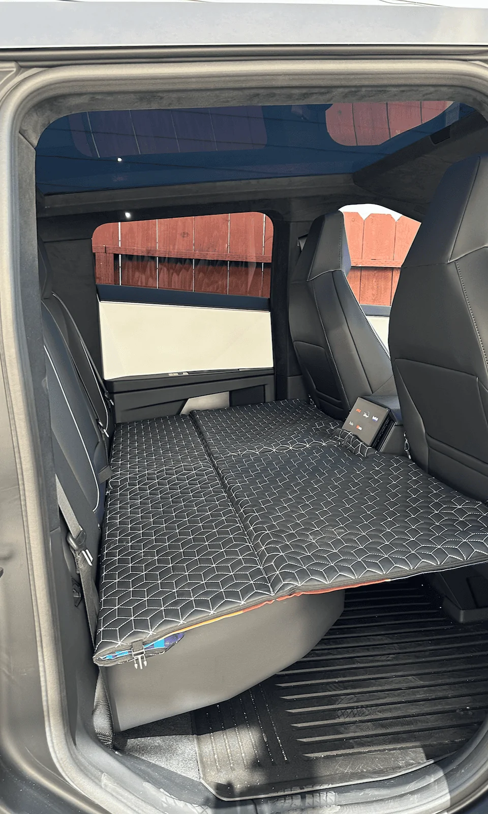 Tesla Cybertruck Cybertruck bed mattress solution - EXPED 72"x25.6"x3" air mattresses + BougeRV 2900 BTU heat pump Screenshot 2024-05-14 at 11.24.09 PM