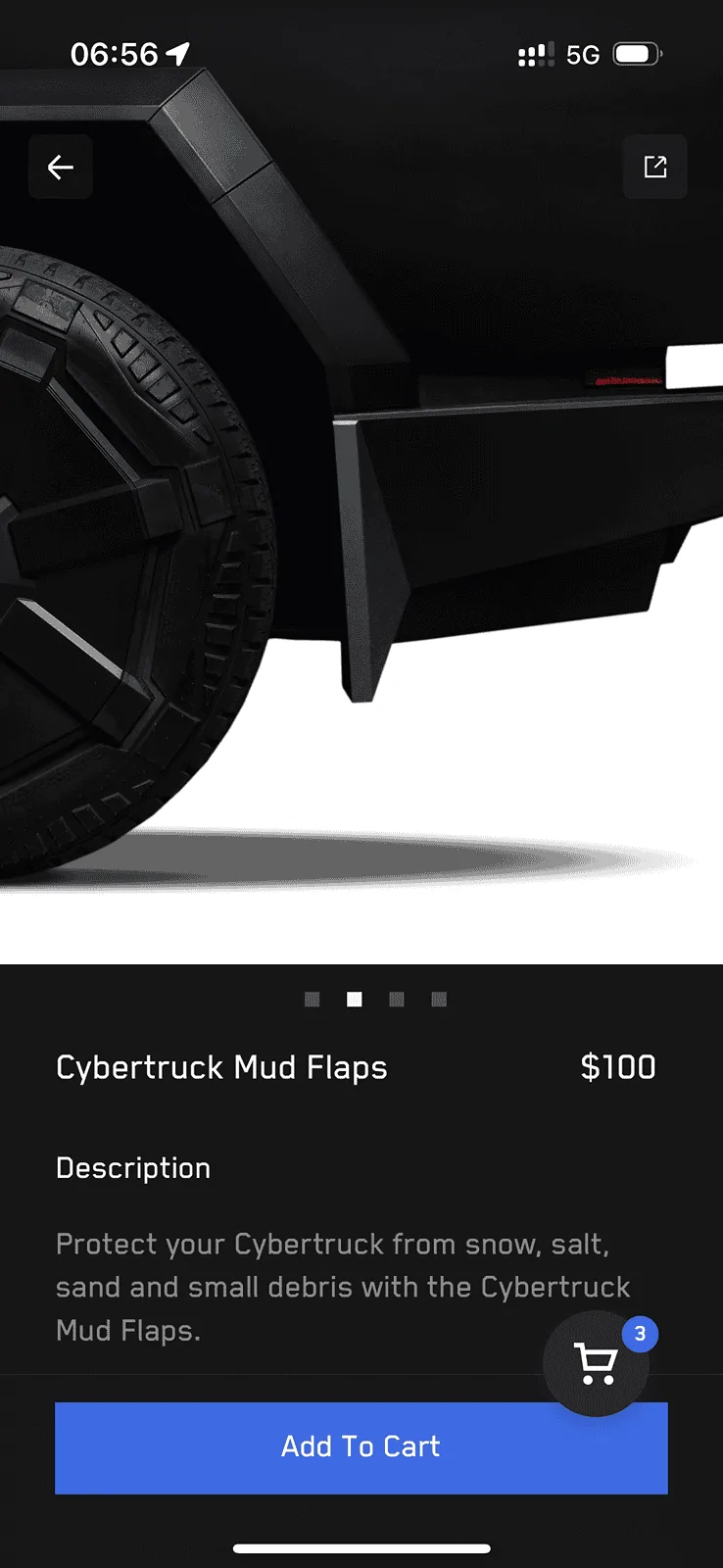 Tesla Cybertruck Cybertruck Mud Flaps now available in Tesla Shop IMG_5672