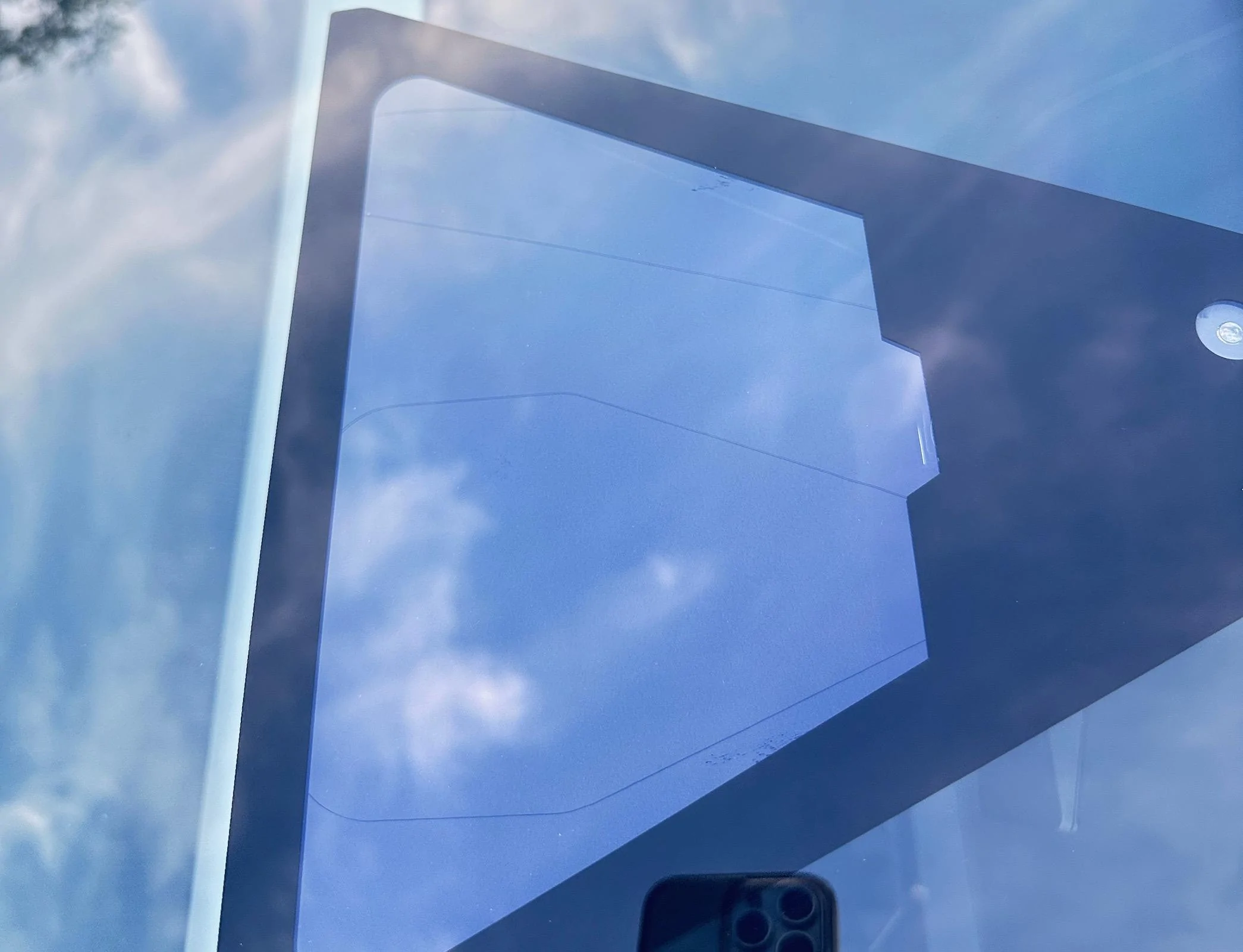 Tesla Cybertruck Windshield defects / deformed? IMG_7546 Copy